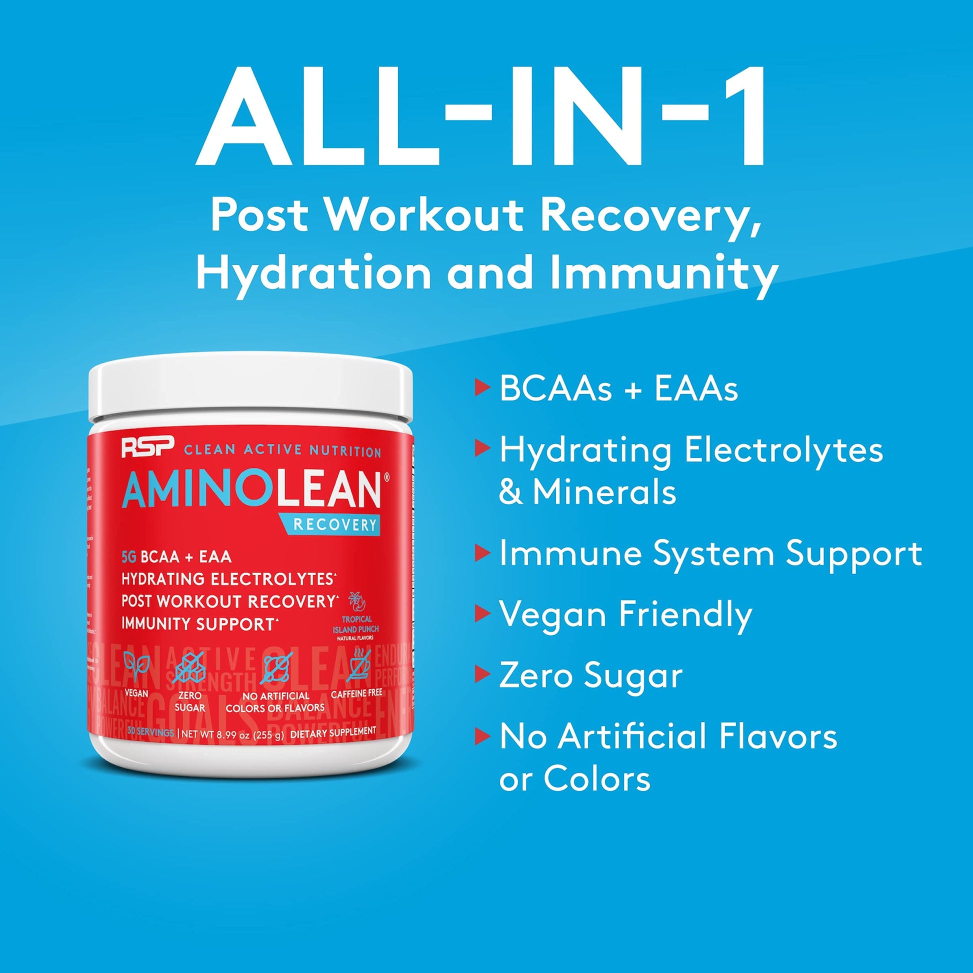 RSP NUTRITION Vegan AminoLean Pre Workout Energy (Pineapple Coconut 25 Servings) RSP NUTRITION Au supplements