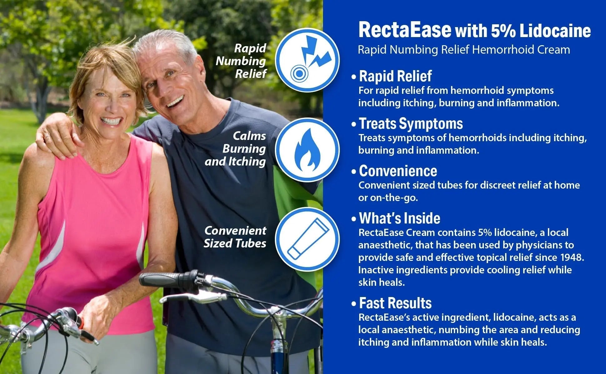 RectaEase (2 Pack) 5% Lidocaine Hemorrhoid Relief Cream 1 oz Tube, Anorectal Cream, Rapid Numbing Relief, Hemorrhoid Treatment from Itch and Burn RectaEase Au supplements