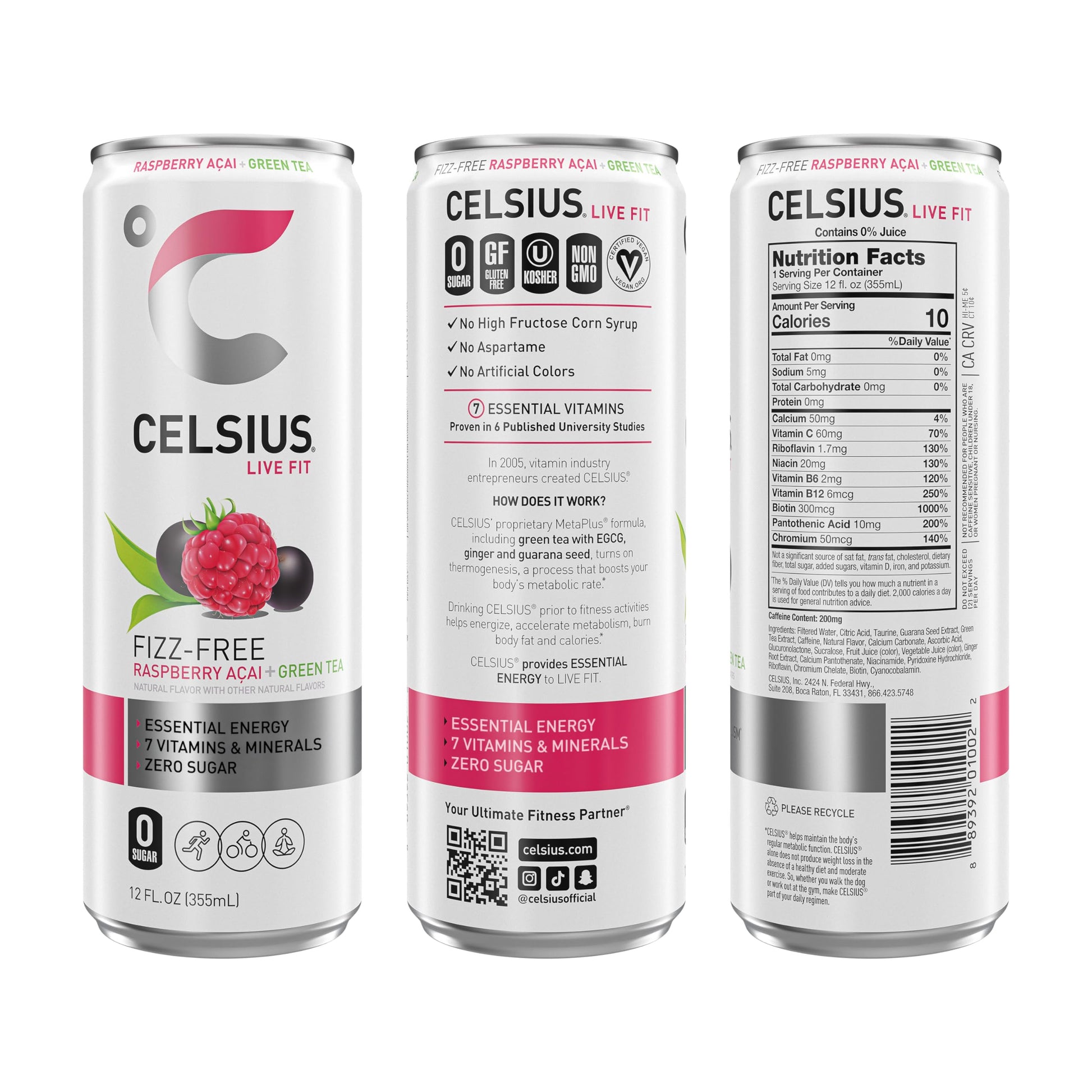CELSIUS Fizz Free Variety Pack, Functional Essential Energy Drink 12 Fl Oz (Pack of 12) CELSIUS Au supplements