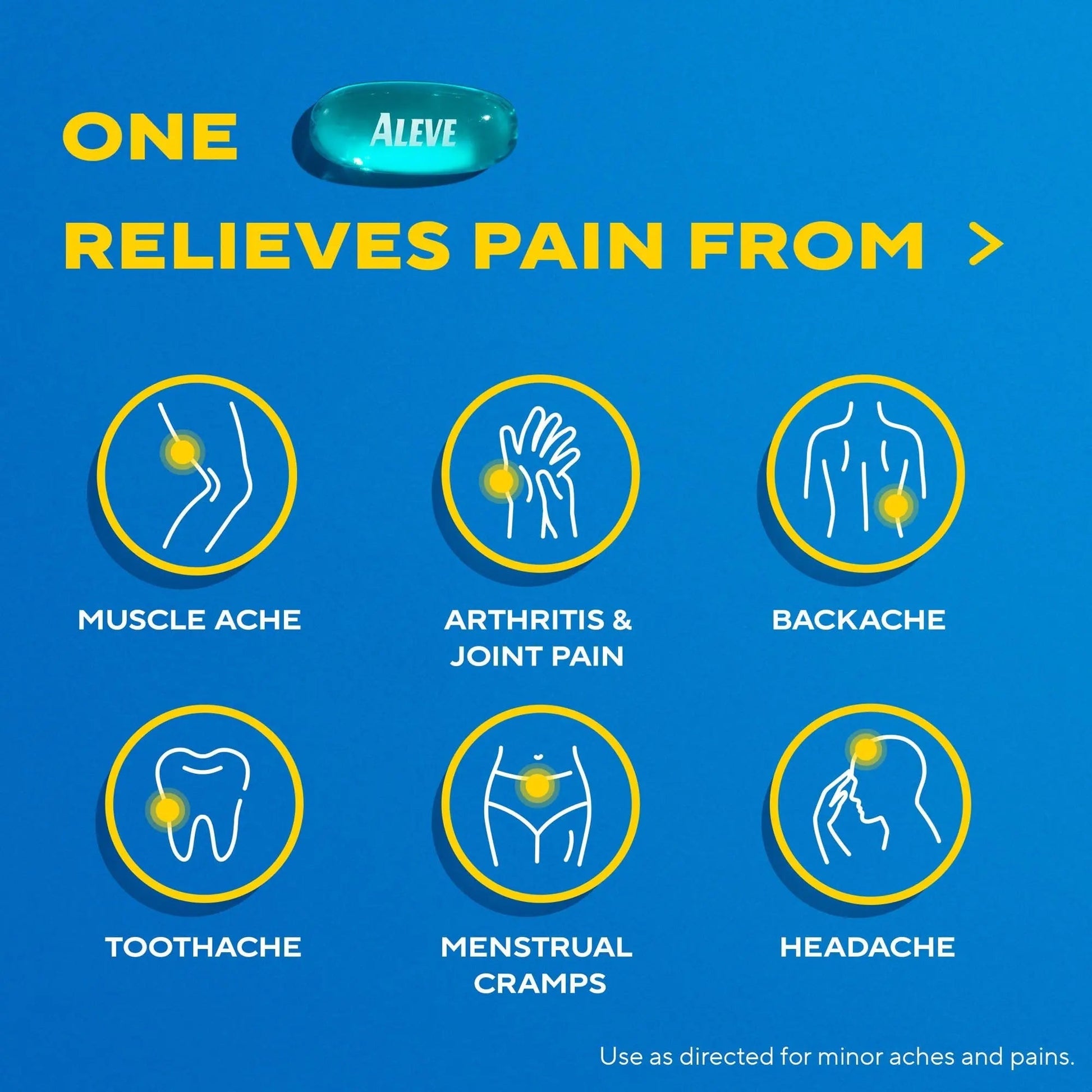 Aleve Liquid Capsules, Naproxen Sodium Capsules 220 mg (NSAID), Pain Reliever/Fever Reducer, Fast Pain Relief, 120 Count Aleve Au supplements