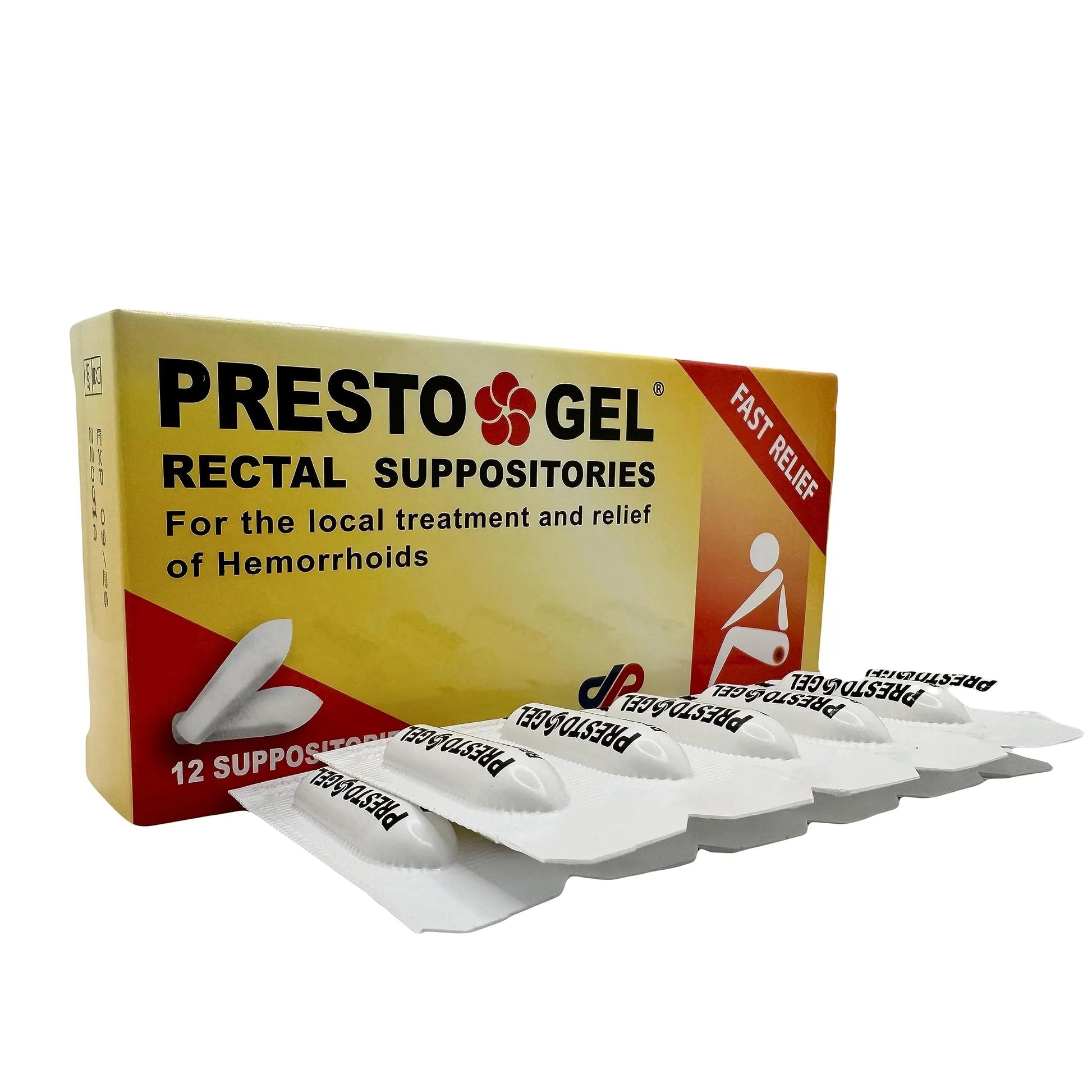 Presto Gel - Natural Hemorrhoid Rectal Suppositories - Rapid Hemorrhoid Treatment and Relief from Itching, Swelling, Burning and Discomfort - Pack of 12 DAN Pharm Au supplements
