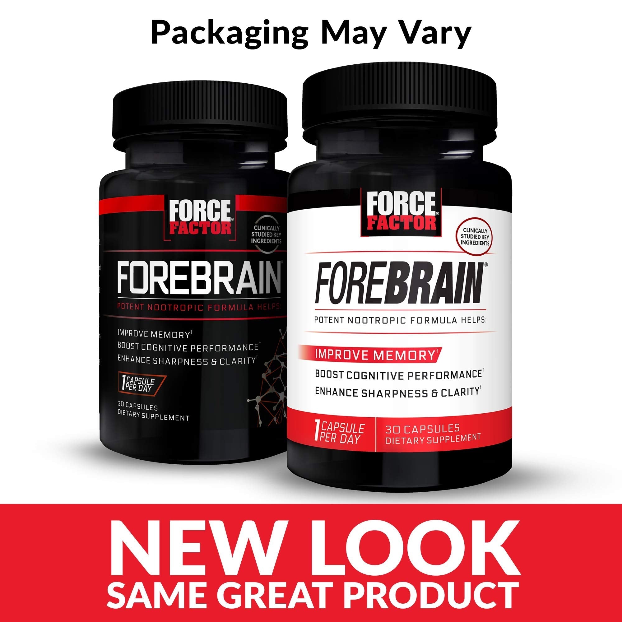 Force Factor Forebrain Nootropic Brain Supplement with Caffeine Bacopa and Huperzine A Capsules 3Pack, White, 90 Count Force Factor Au supplements