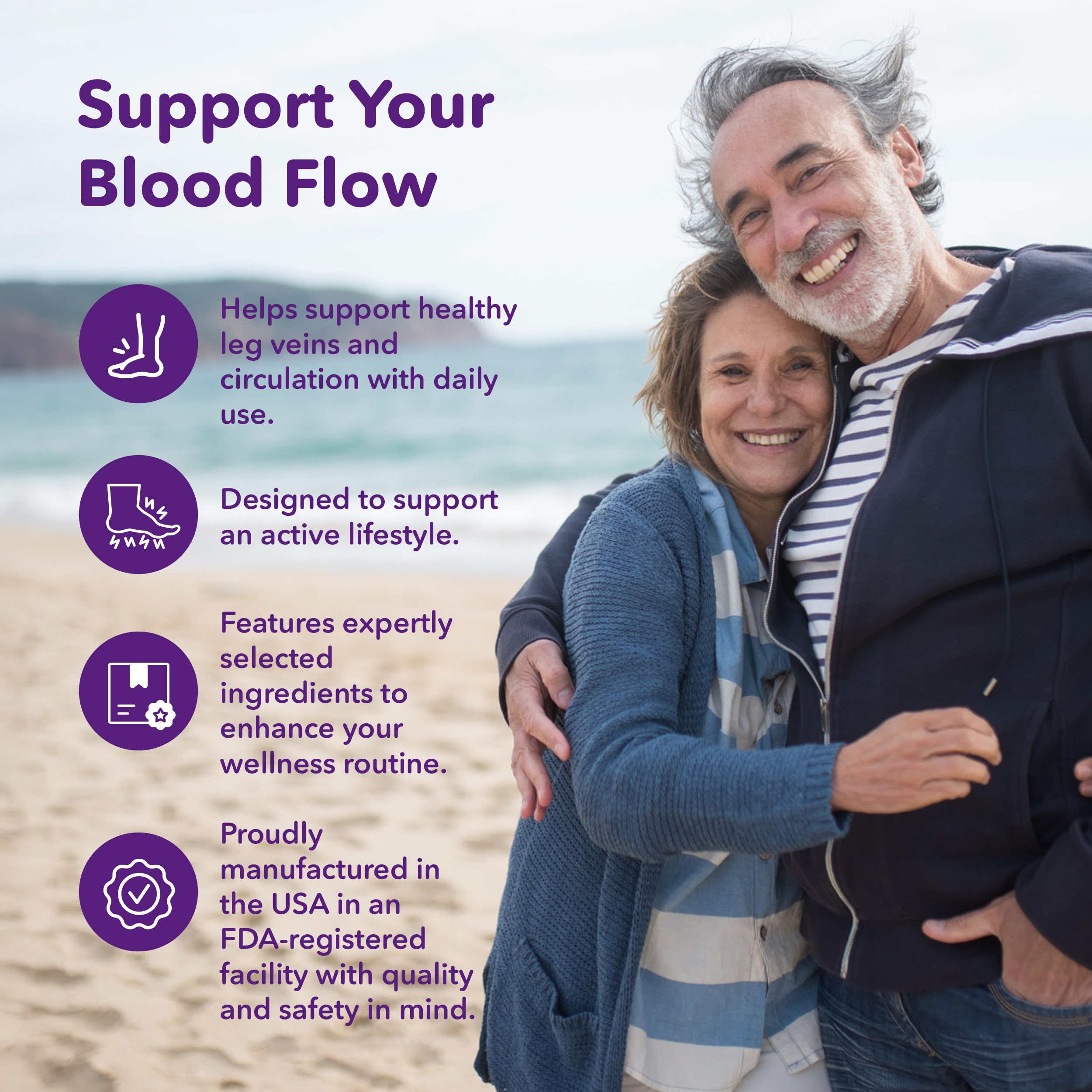 VITASUPPORTMD Tri-Power Circulation Formula - Circulation Supplement with Butcher's Broom, Hesperidin Methyl Chalcone, and Vitamin C, 60 Capsules, for Blood and Leg Circulation, Vein Health Support VITASUPPORTMD Au supplements