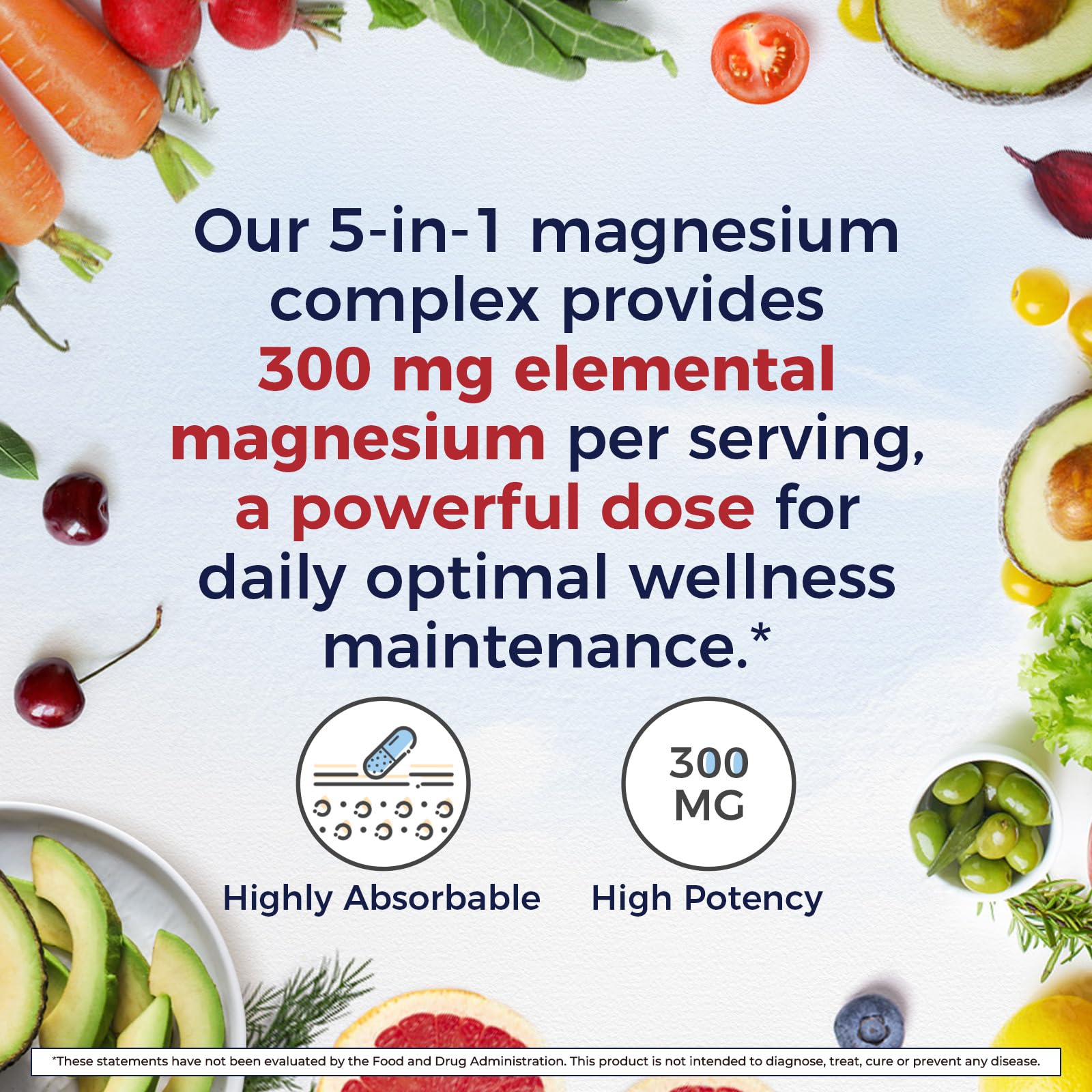 Vitalitown Magnesium Complex Supplement | 300mg Elemental Mag | Magnesium Citrate Glycinate Taurate Malate | Non-GMO, No Gluten, 90 Vegan Magnesio Capsules for Bone Brain Heart Vitalitown Au supplements
