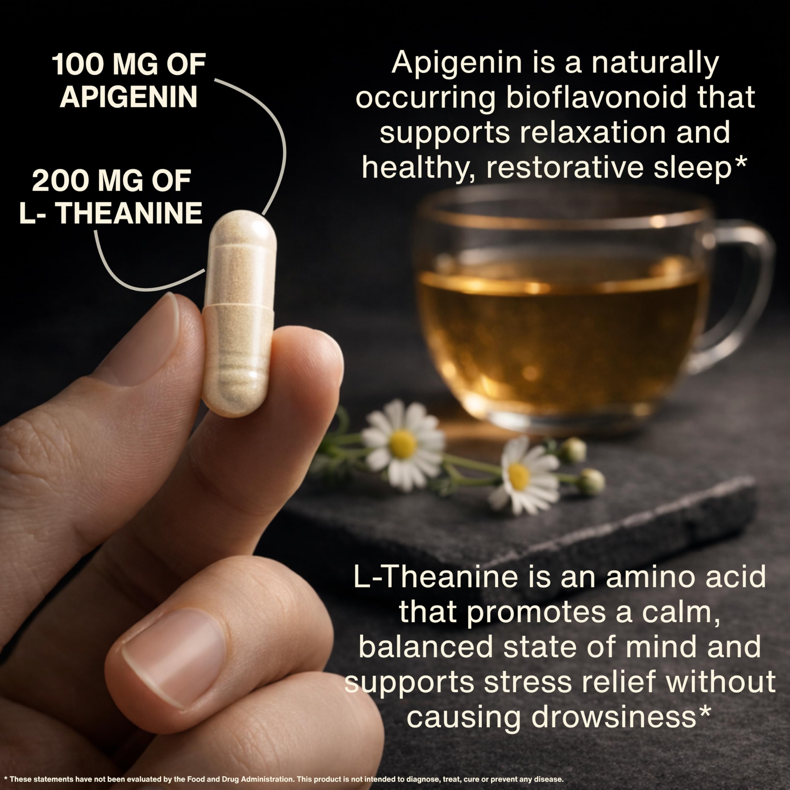 Mindvance Apigenin 100mg with L-Theanine 200mg Supplement Capsules for Sleep Support, Relaxation, Clarity & Calm | Melatonin Free | 60 Vegan Capsules Mindvance Au supplements