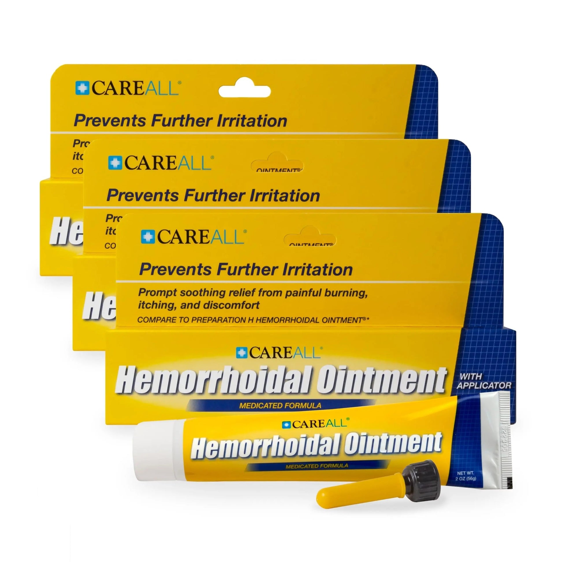 CareAll Hemorrhoidal Ointment 2.0 oz with Applicator (3 Pack). Helps Relieve Burning, Itching, and Discomfort Associated with Inflamed Hemorrhoidal Tissues. Dye, Phthalate, and Fragrance Free CareAll Au supplements