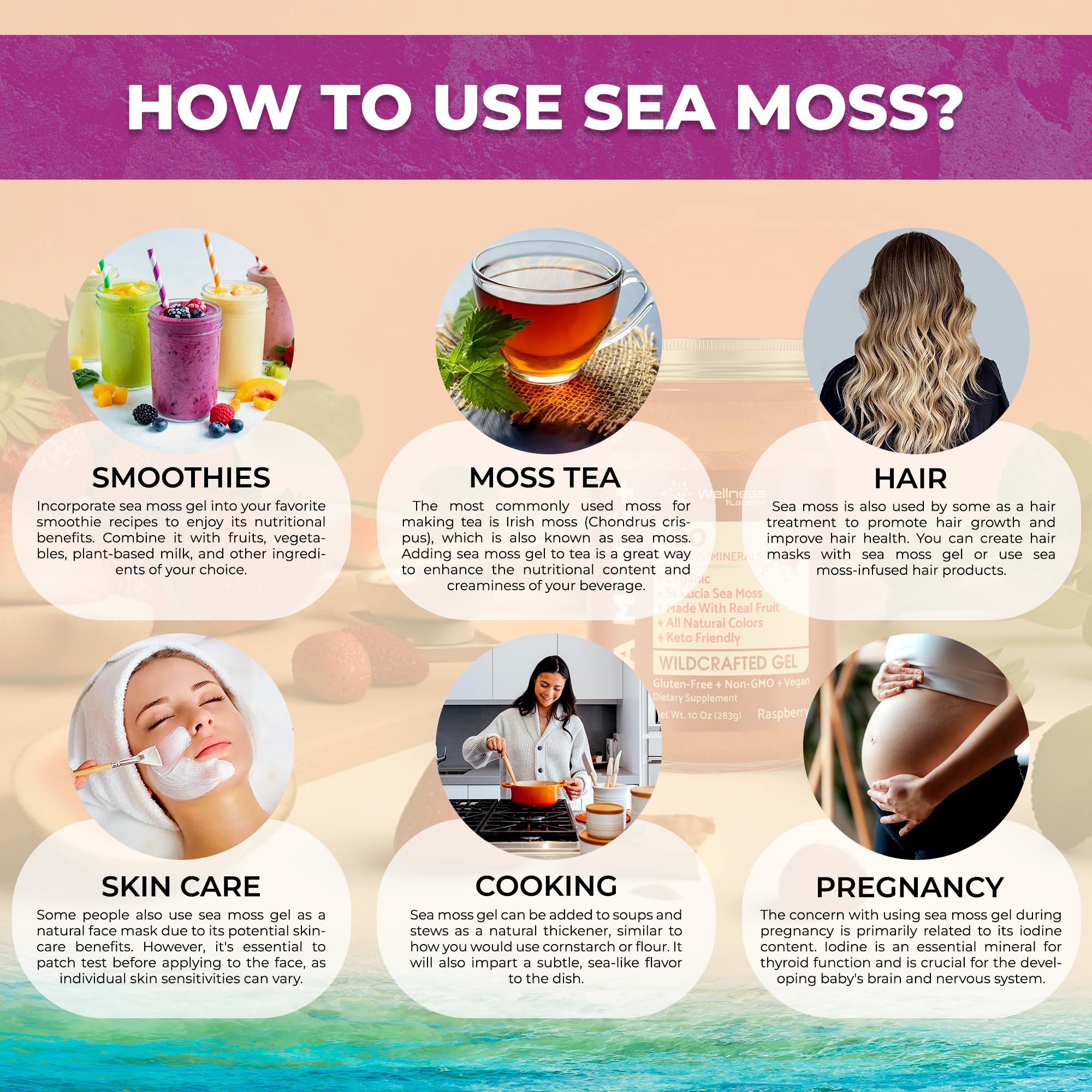 WELLNESS LABSRX Irish Sea Moss Gel Raw - Wildcrafted Superfood Seamoss Gel - Elderberry Flavor, Vitamin and Mineral-Rich from Pristine Caribbean Waters, Immune and Digestive Health Support - 10 oz. WELLNESS LABSRX Au supplements