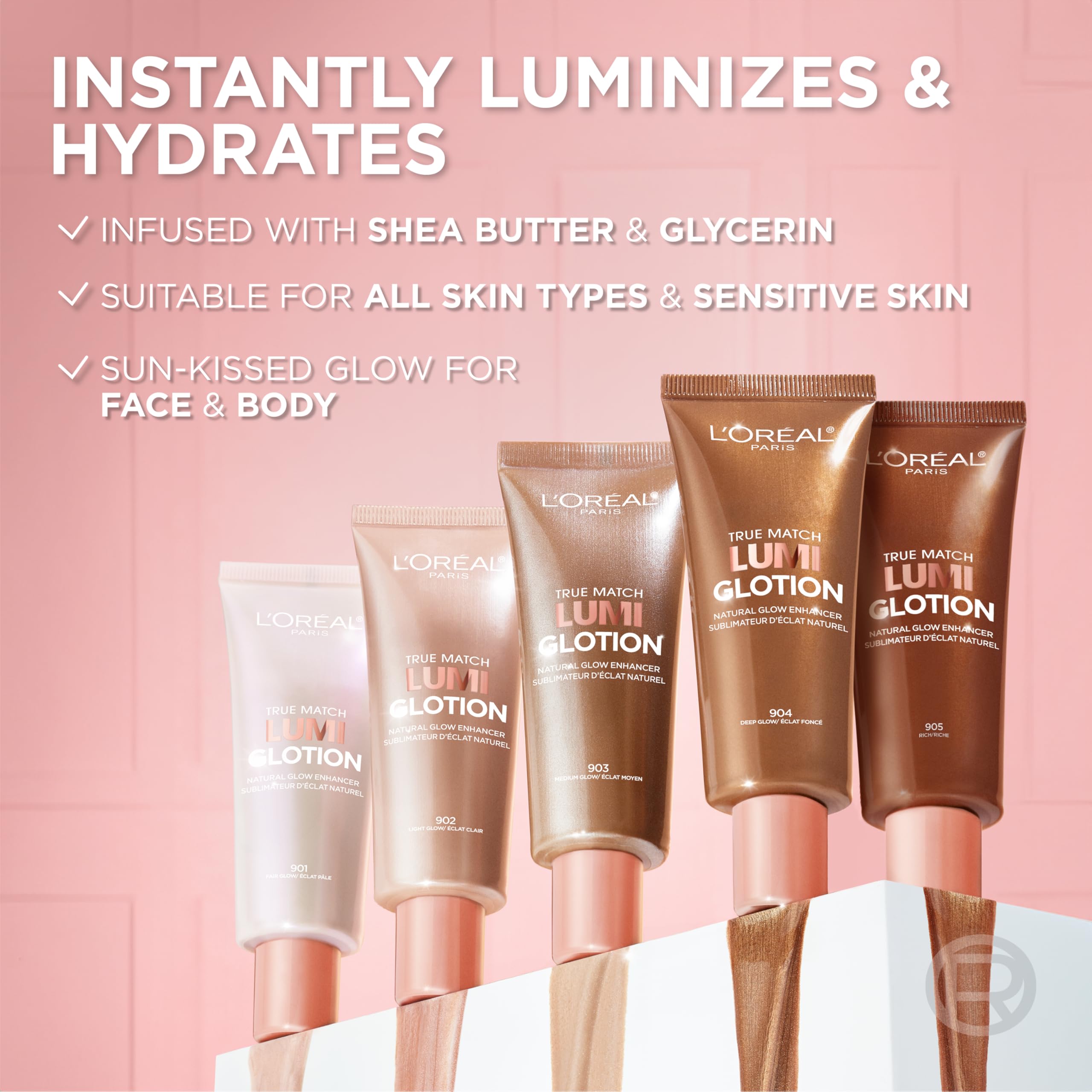 L'Oreal Paris Makeup True Match Lumi Glotion, Natural Glow Enhancer, Illuminator Highlighter, Bronzing Drops For a Sun-Kissed Glow, 903 Medium L'Oreal Paris Au supplements