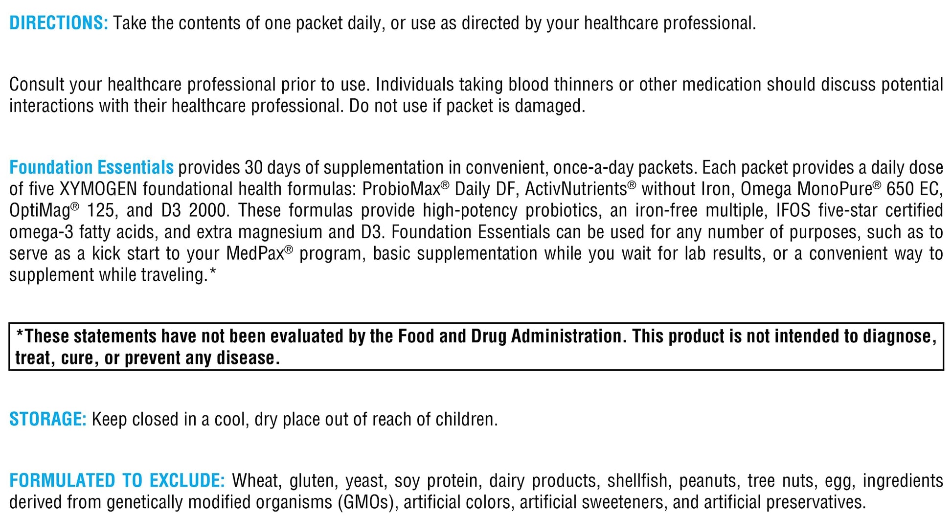 XYMOGEN Foundation Essentials - Daily Supplement Packets for Overall Health - Fish Oil, Magnesium & Probiotics - Travel-Friendly - Gluten-Free & Non-GMO - 30 Packets XYMOGEN Au supplements