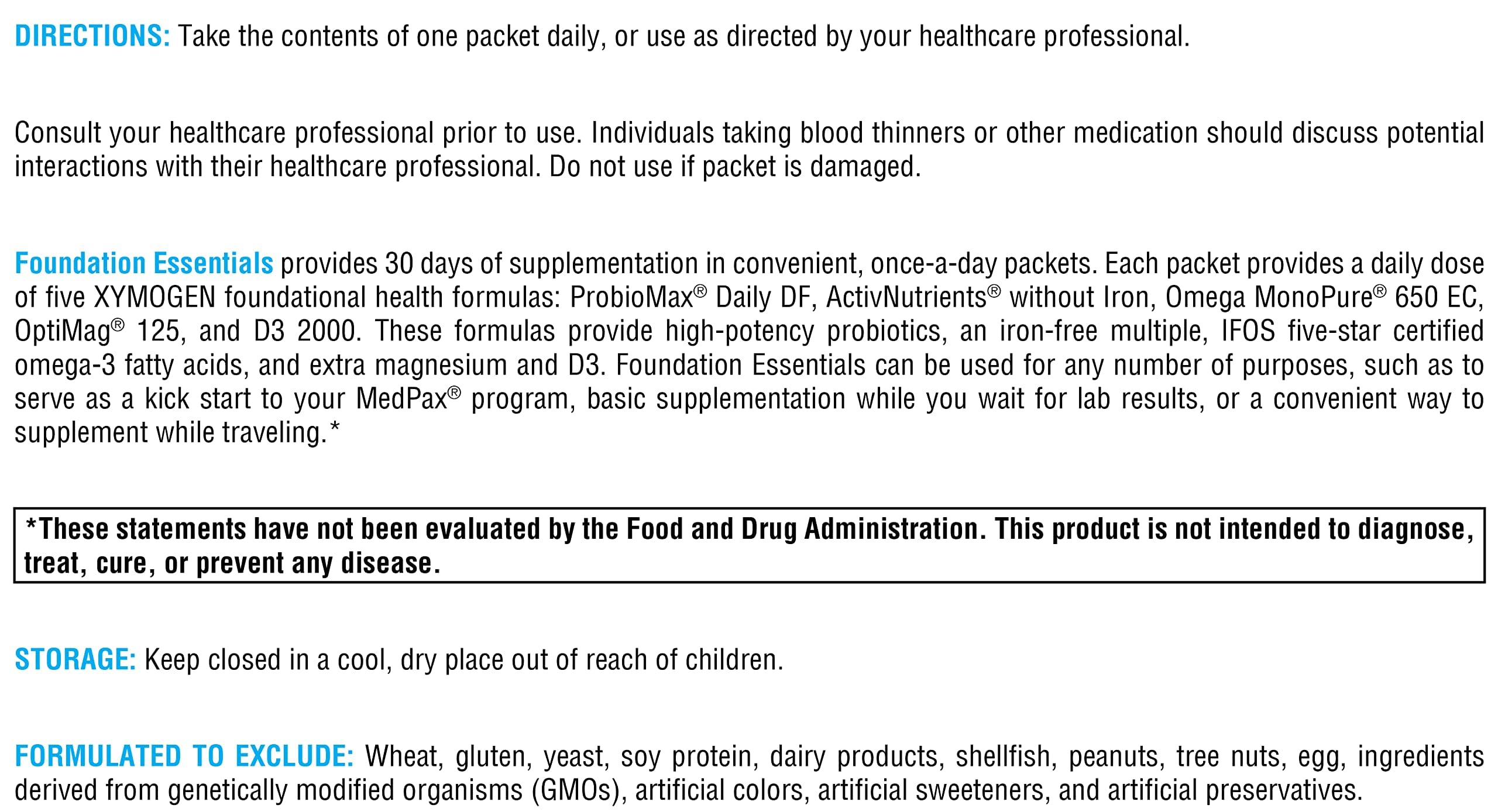 XYMOGEN Foundation Essentials - Daily Supplement Packets for Overall Health - Fish Oil, Magnesium & Probiotics - Travel-Friendly - Gluten-Free & Non-GMO - 30 Packets XYMOGEN Au supplements