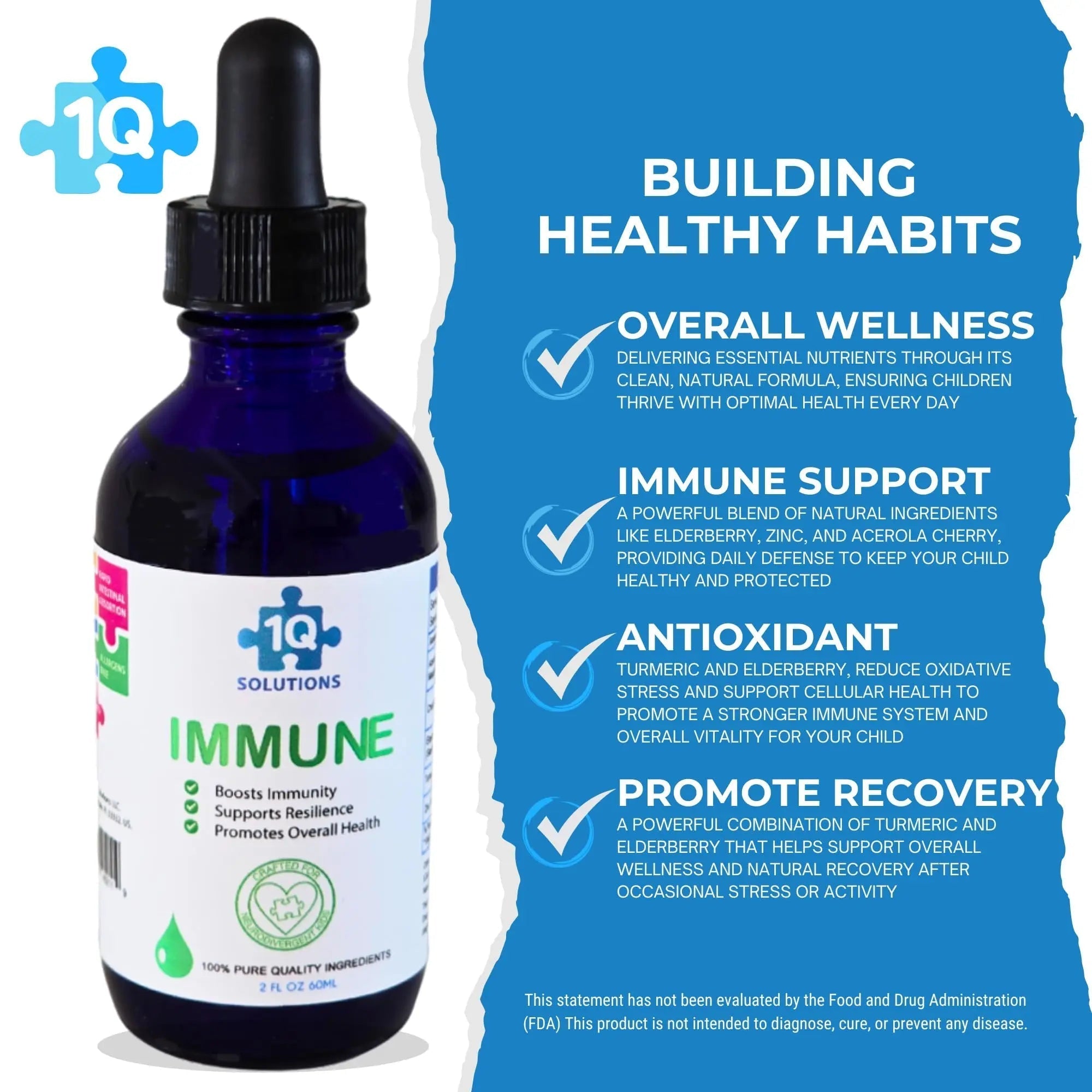 1Q Immune – Liquid Immune Support Supplement for Kids | Elderberry Extract, Turmeric & Acerola Cherry 1Q Solutions Au supplements