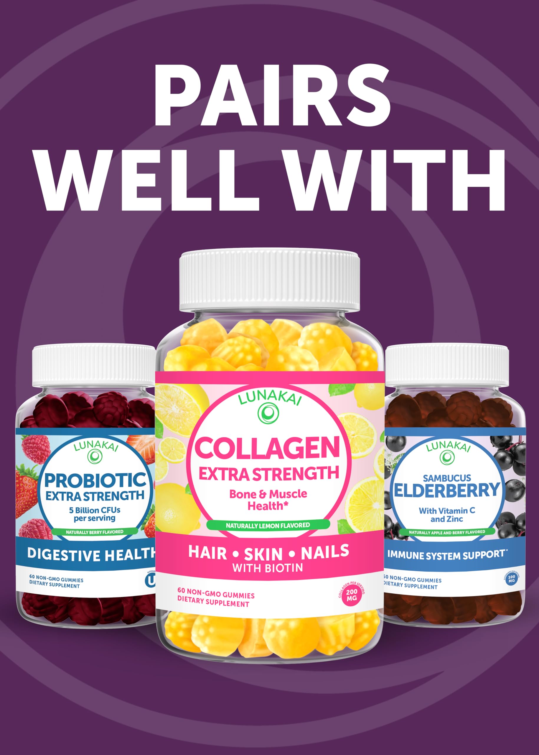 Lunakai USA Made 50 Plus Women's Multivitamin Gummies - Delicious Formula Enhanced with Essential Vitamins & Minerals for Health & Vitality - 60ct Lunakai Au supplements