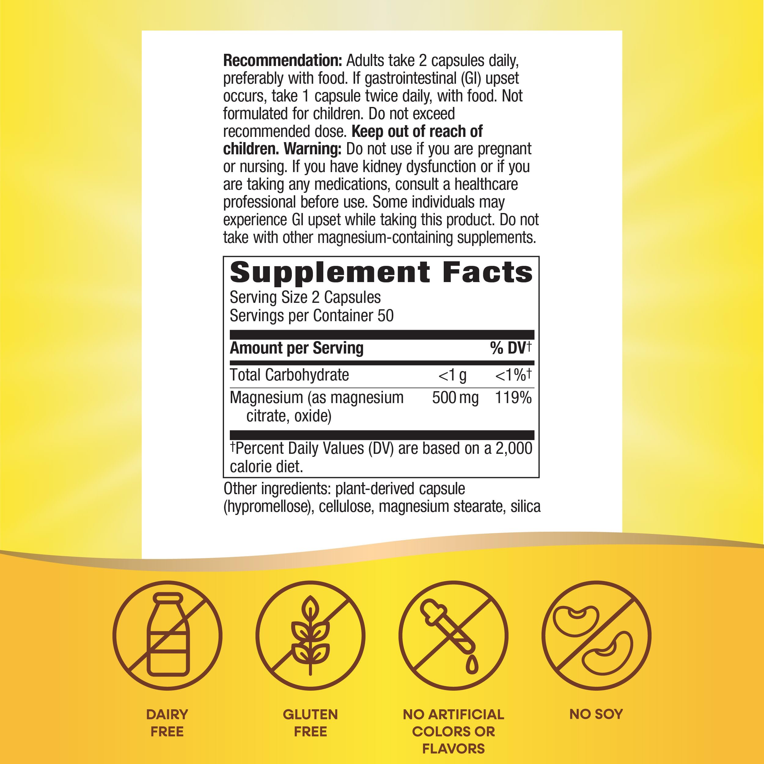 Nature's Way Magnesium Complex, Supports Muscle Relaxation*, Muscle Function*, Promotes a sense of Calm*, Magnesium Citrate and Oxide, 100 Capsules Nature's Way Au supplements