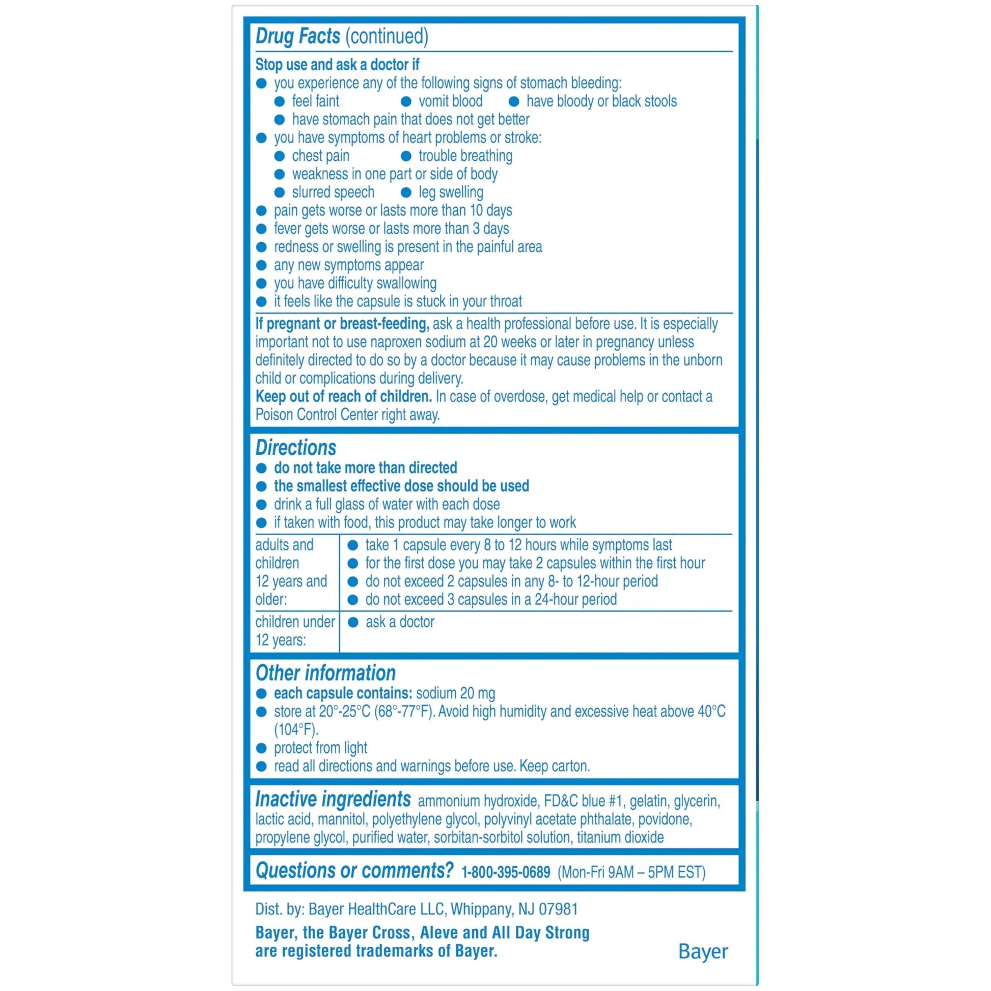 Aleve Liquid Capsules, Naproxen Sodium Capsules 220 mg (NSAID), Pain Reliever/Fever Reducer, Fast Pain Relief, 120 Count Aleve Au supplements
