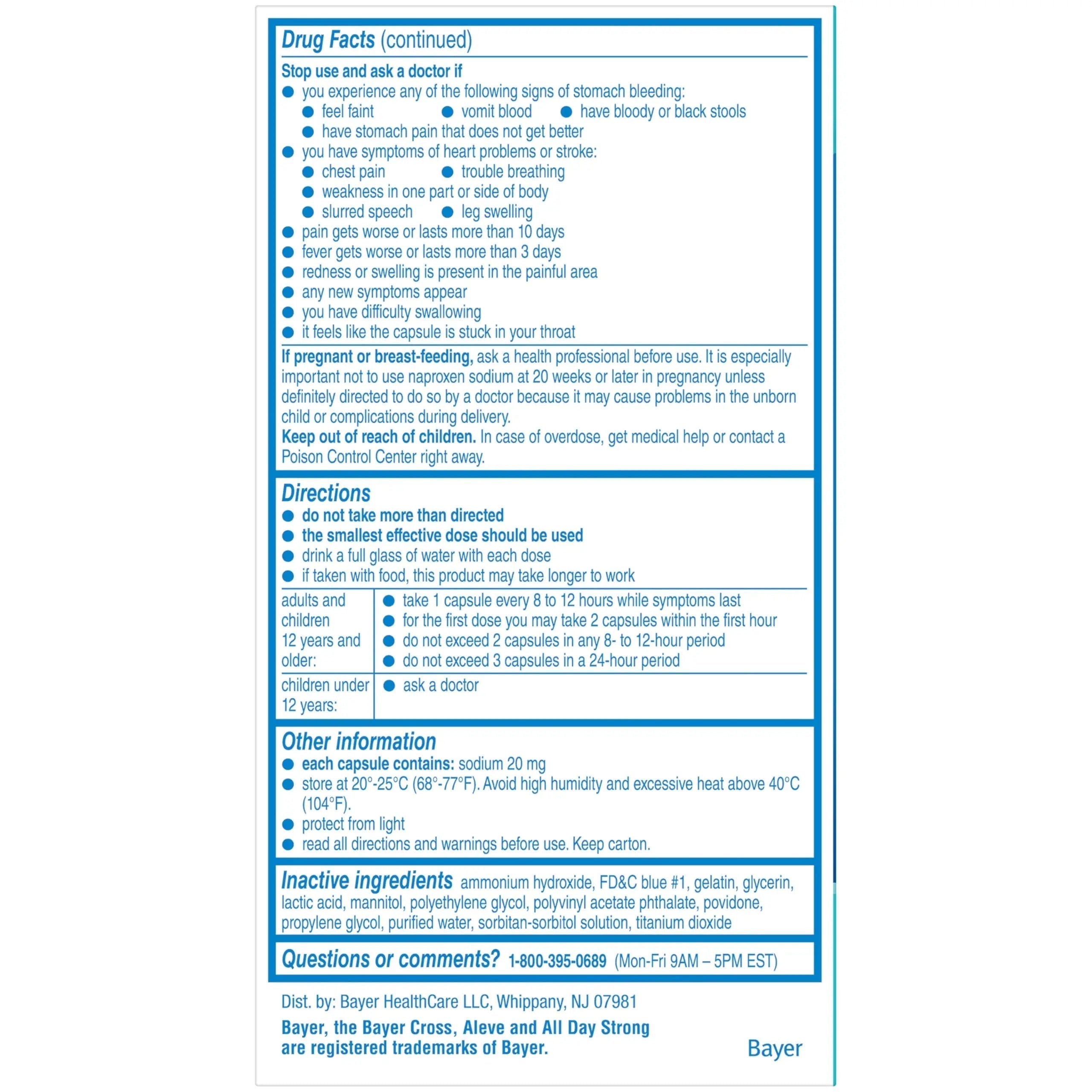 Aleve Liquid Capsules, Naproxen Sodium Capsules 220 mg (NSAID), Pain Reliever/Fever Reducer, Fast Pain Relief, 120 Count Aleve Au supplements