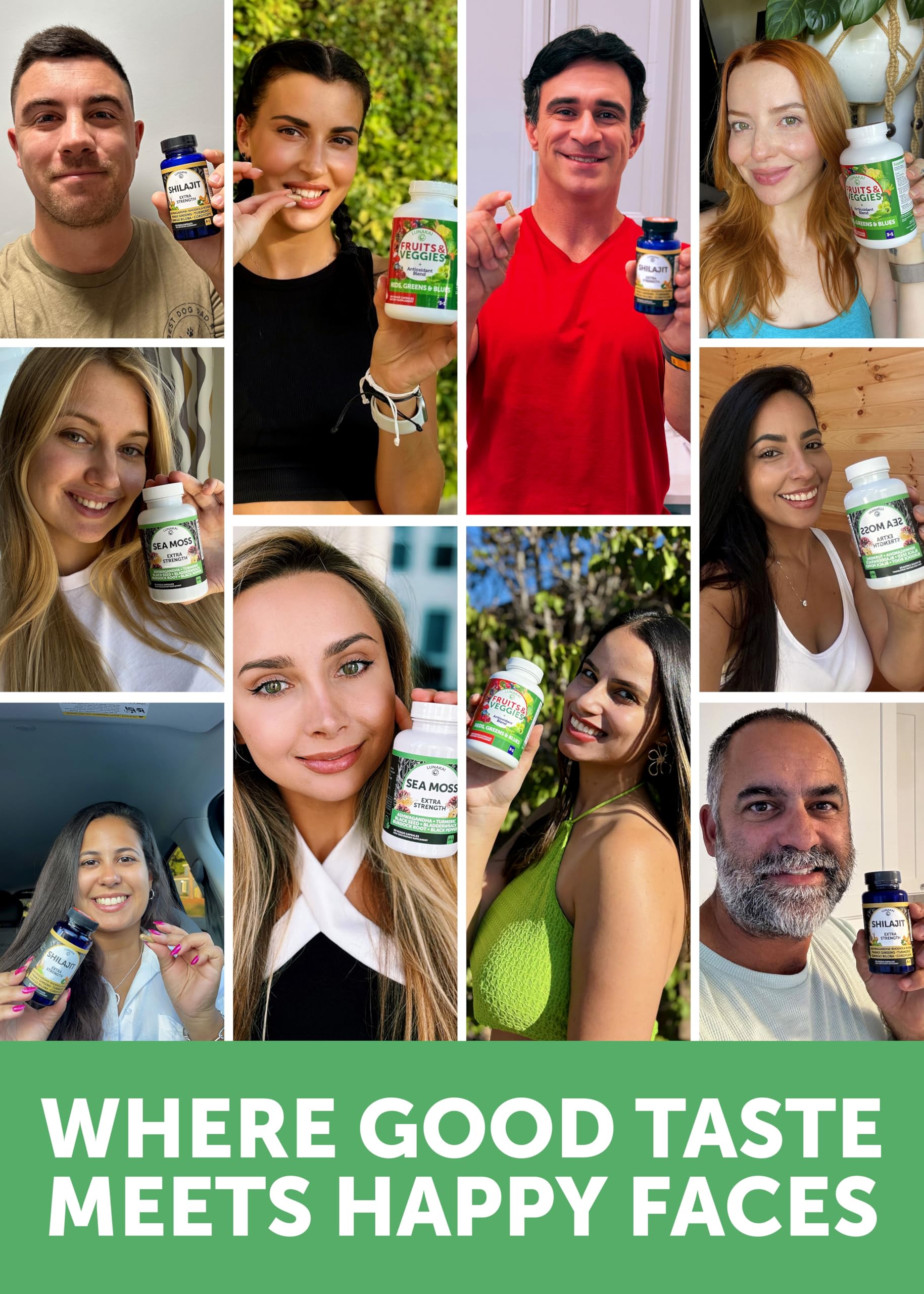 Lunakai USA Made Superfood Fruits & Veggies Supplement & Irish Sea Moss Bundle with 4 Blends, Black Seed Oil & Ashwagandha for Immune & Wellness Support Lunakai Au supplements