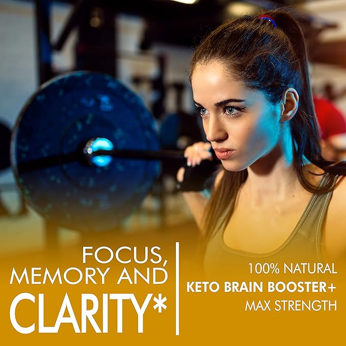 Keto Brain Booster - Brain Supplement - Focus, Concentration, Memory Neuro Supplement for Women & Men - Supports Learning, Energy, Immunity - All Natural, Non GMO, Made in USA - 60 Capsules Slim Heat Au supplements