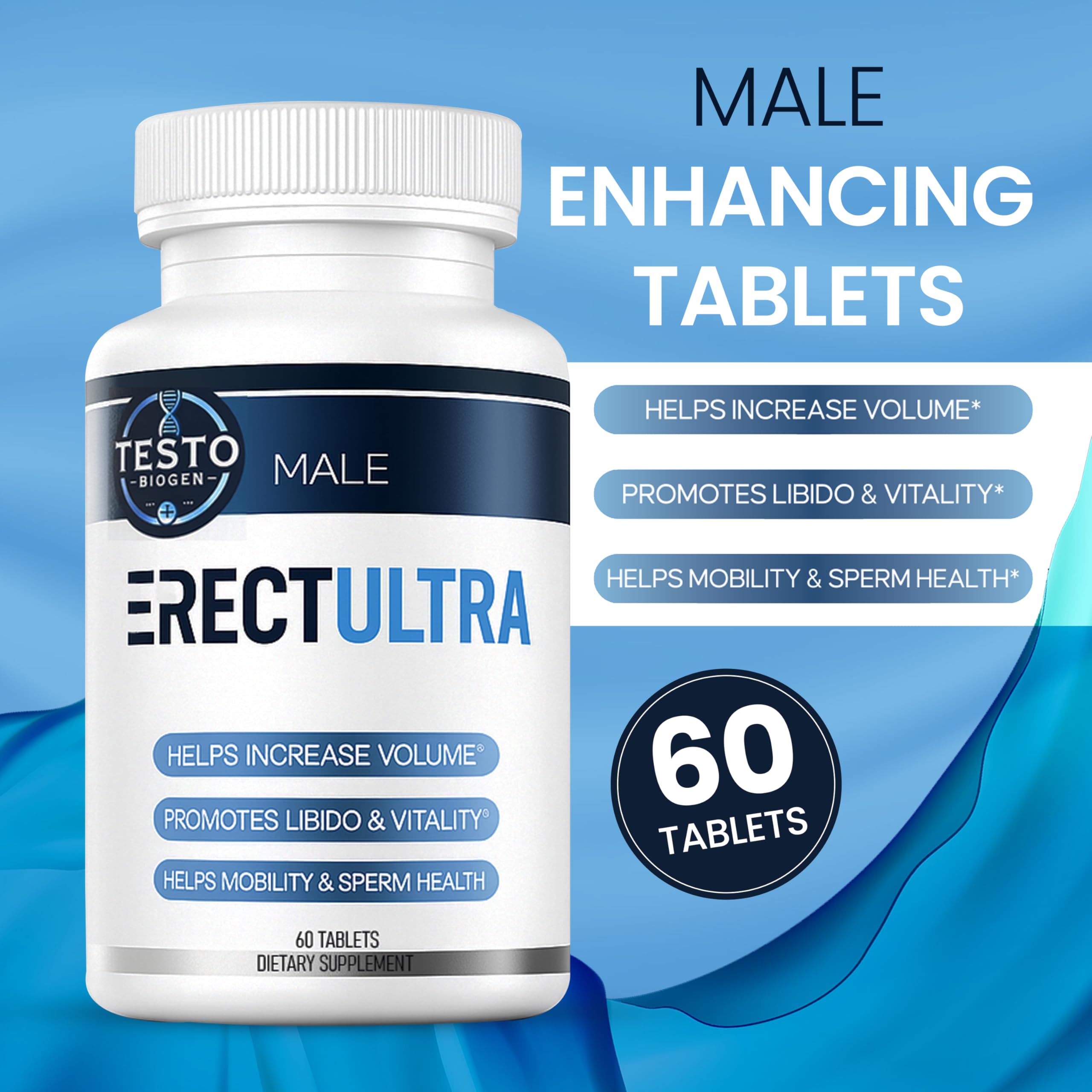 Male Enhancing Supplement - Fast Acting Performance Pills for Men for Blood Flow - Size & Stamina - Testosterone Booster, Maca Root, Epimedium,Tongkat Ali Dietary Supplement 60 Tablets TESTO BIOGEN Au supplements