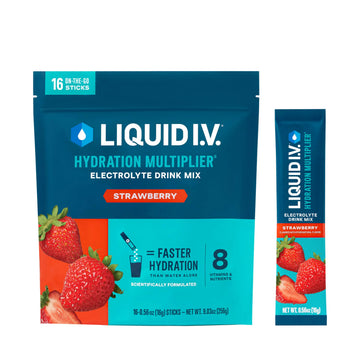 Liquid I.V.® Hydration Multiplier - Strawberry | Electrolyte Powder Drink Mix | 1 Pack (16 Servings) Liquid I.V. Au supplements