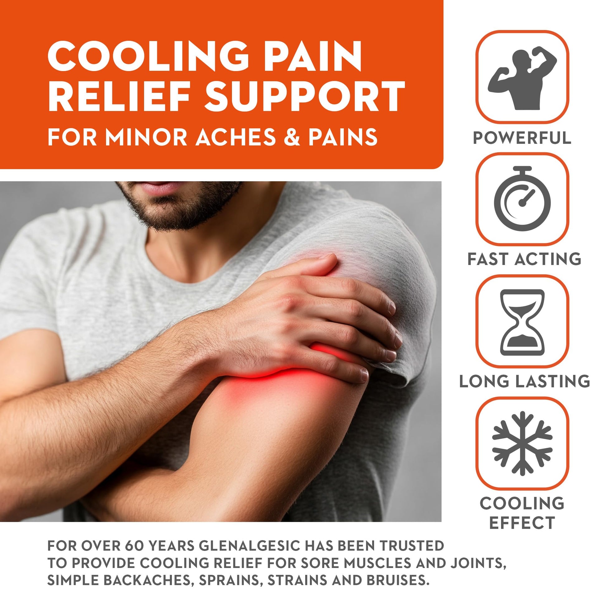 Vitaminerals 171 Glenalgesic® Pain Support Analgesic Balm, Muscle & Joint | Maximum Strength | Menthol | Camphor (8 oz) Vitaminerals Au supplements