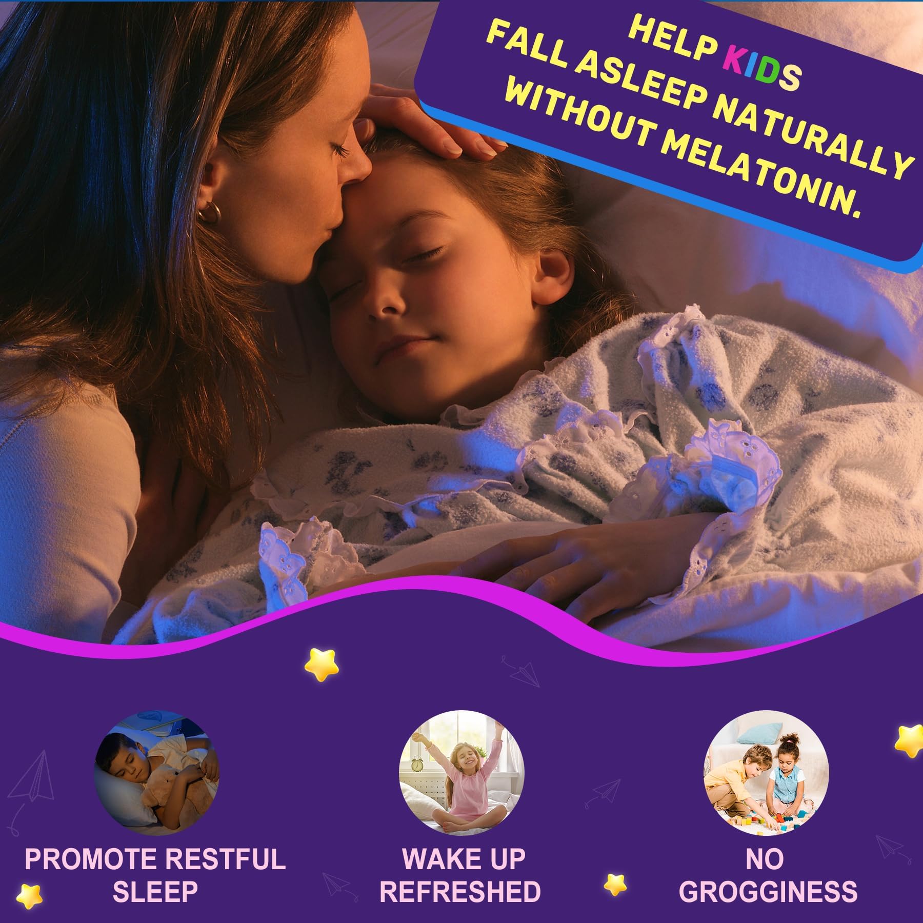 LILICARE Kids Sleep Gummies - Magnesium Glycinate Gummies, Melatonin Free Sleep Aid | Magnesium, Calcium, D3, B6, L Theanine | Kid Melatonin Alternative for Restful Sleep (Pack of 2) LILICARE Au supplements