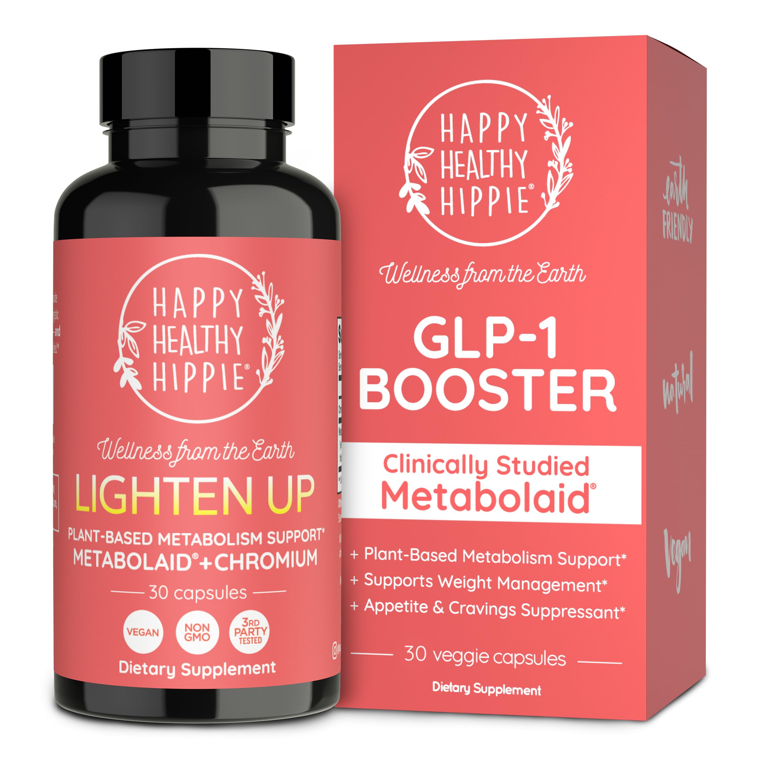 Happy Healthy Hippie GLP-1 Supplement (Metabolaid™ + Chromium) + Appetite Suppressant for Women | Metabolism Booster (AMPK) for Weight | Belly Fat Burner | Hunger & Cravings Control - 30 Vegan Caps Happy Healthy Hippie Au supplements