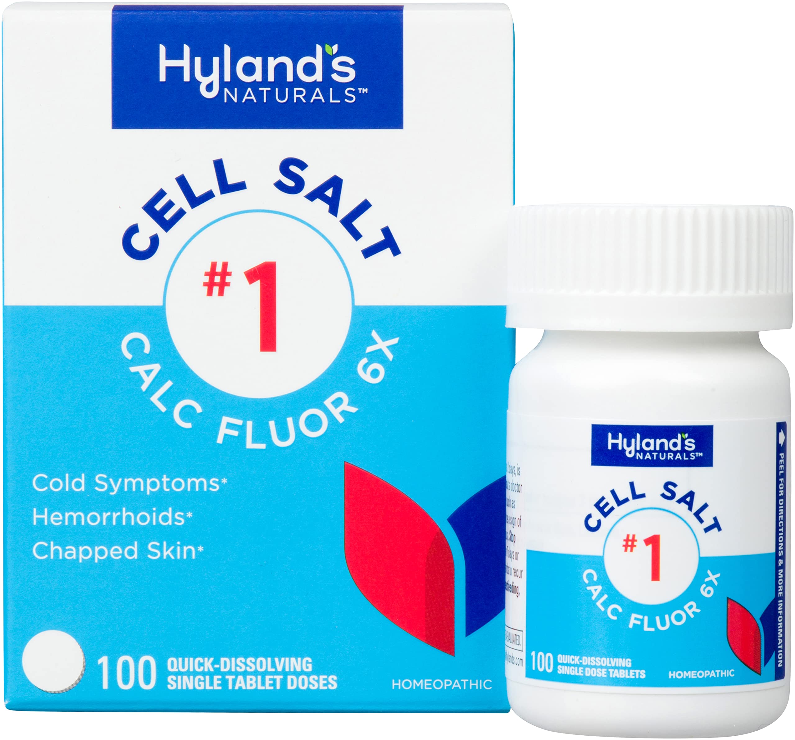 Hyland's Cell Salt No. 1 Calc Fluor 6X Tablets, Natural Relief of Colds, Hemorrhoids and Chapped Skin, Quick Dissolving Tablets, 100 Count Hyland's Au supplements