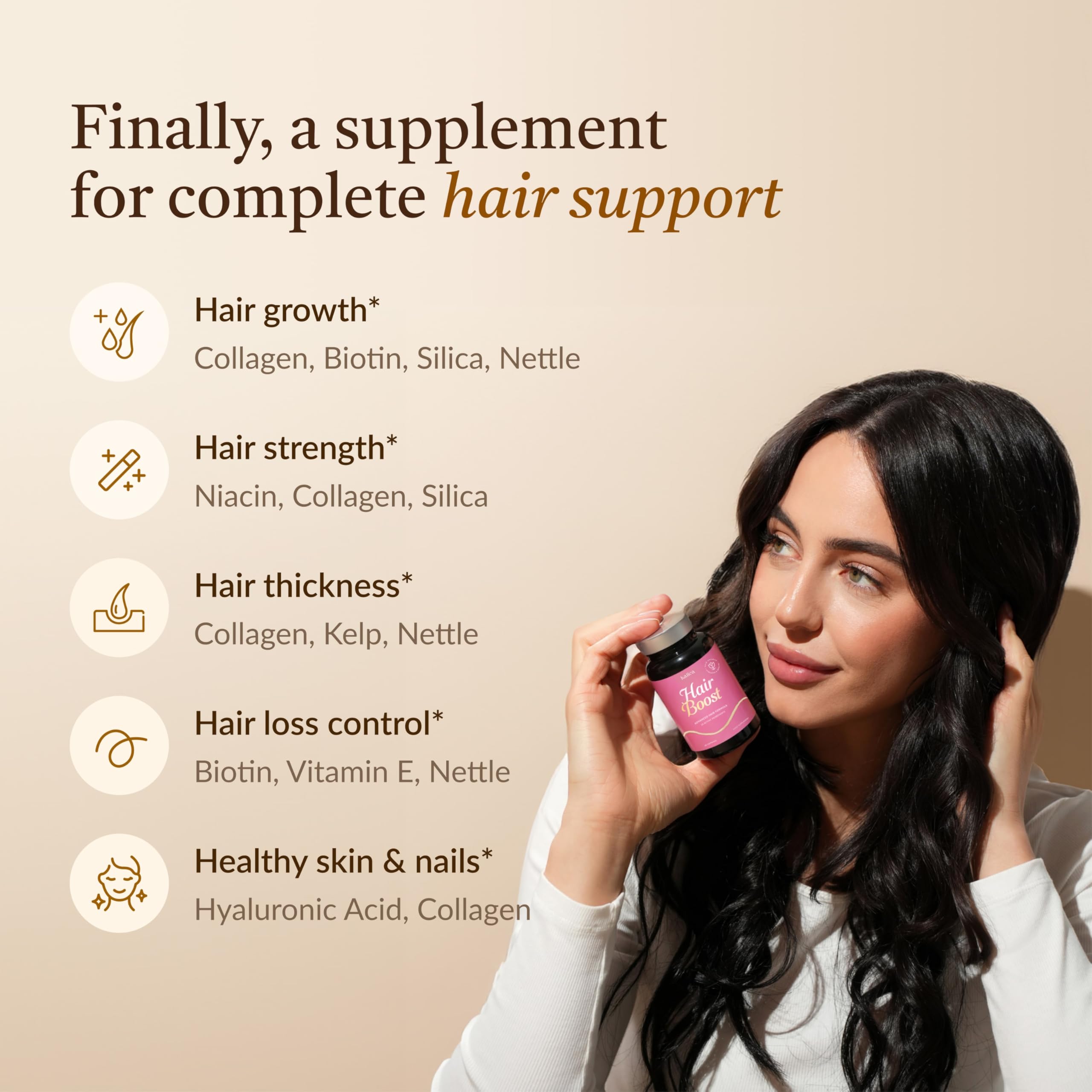18-in-1 Hair Growth Supplement | Collagen, Hyaluronic Acid, Nettle, Silica, Biotin, Grape Seed Extract, Bamboo | Stronger, Thicker, Longer Hair – Supports Hair Volume, Shine, Scalp & Nail Health kailea Au supplements