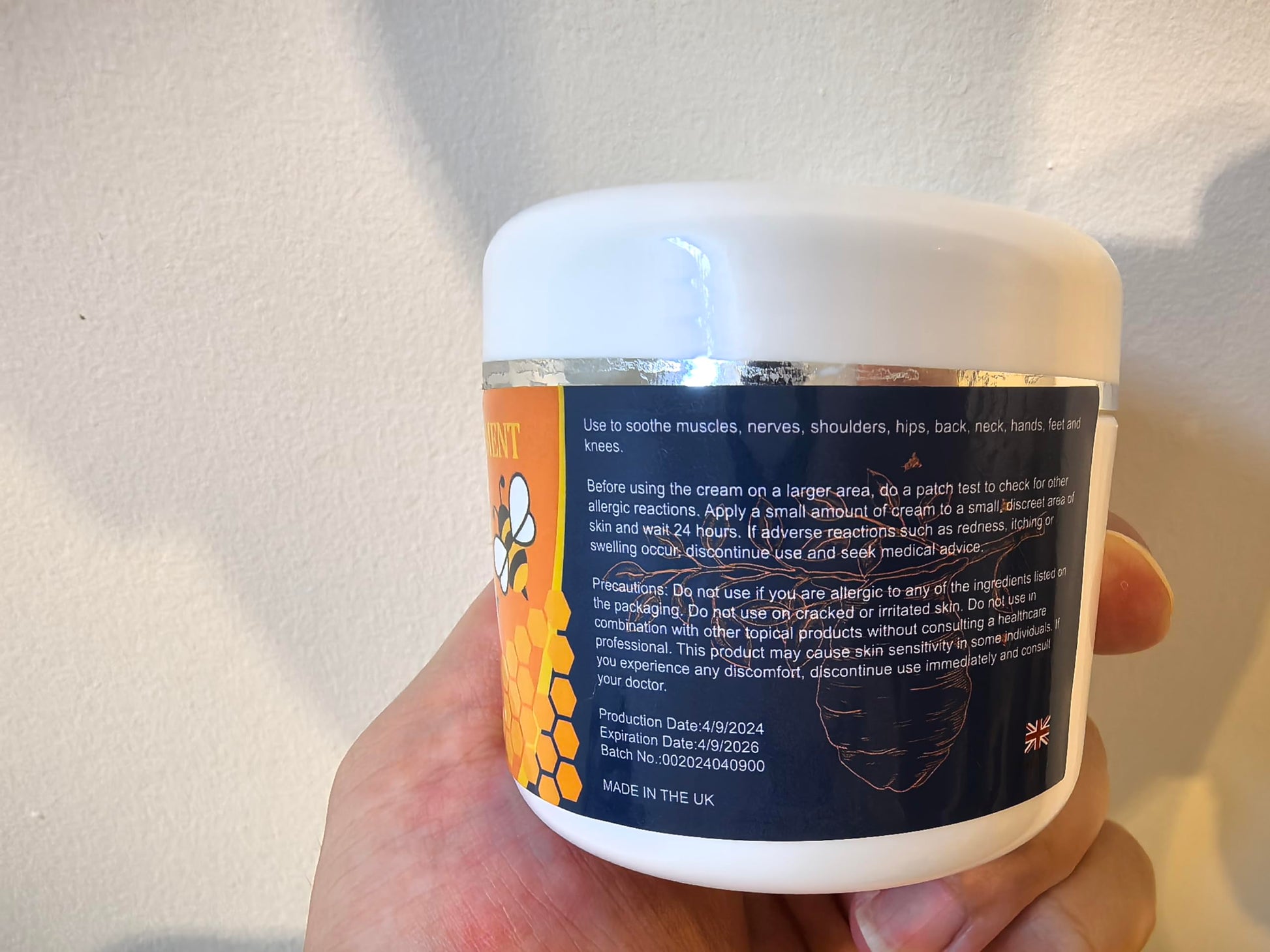 Beeswax and Honey Fast Acting Joint Muscle Bone Cream, Immediate Help for Back, Neck, Hand, Feet, Knee, Shoulder, Topical, Nerve, Plantar, Ankle, Foot Discomfort, Natural Added YOKOBBYES Au supplements