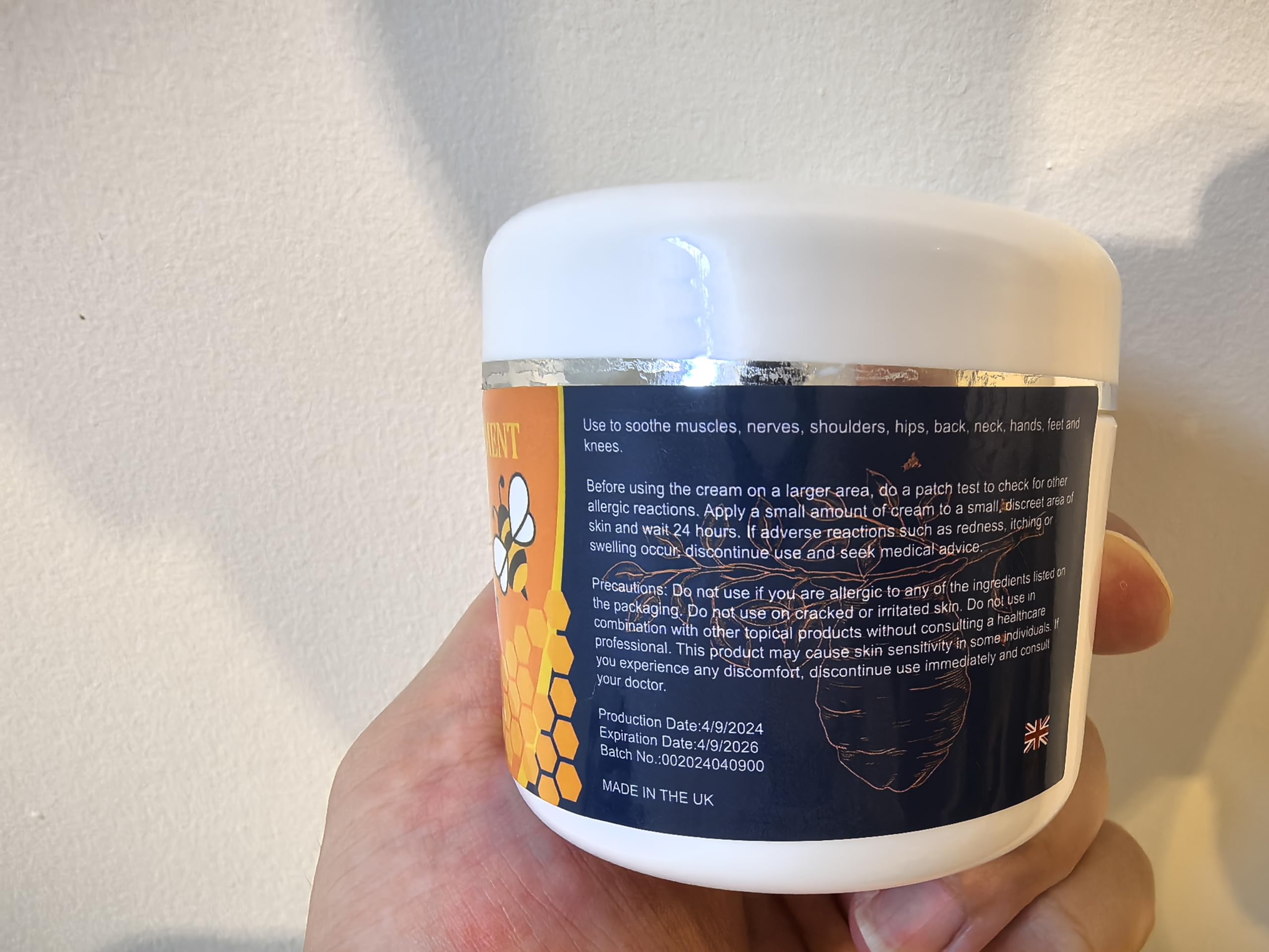 Beeswax and Honey Fast Acting Joint Muscle Bone Cream, Immediate Help for Back, Neck, Hand, Feet, Knee, Shoulder, Topical, Nerve, Plantar, Ankle, Foot Discomfort, Natural Added YOKOBBYES Au supplements