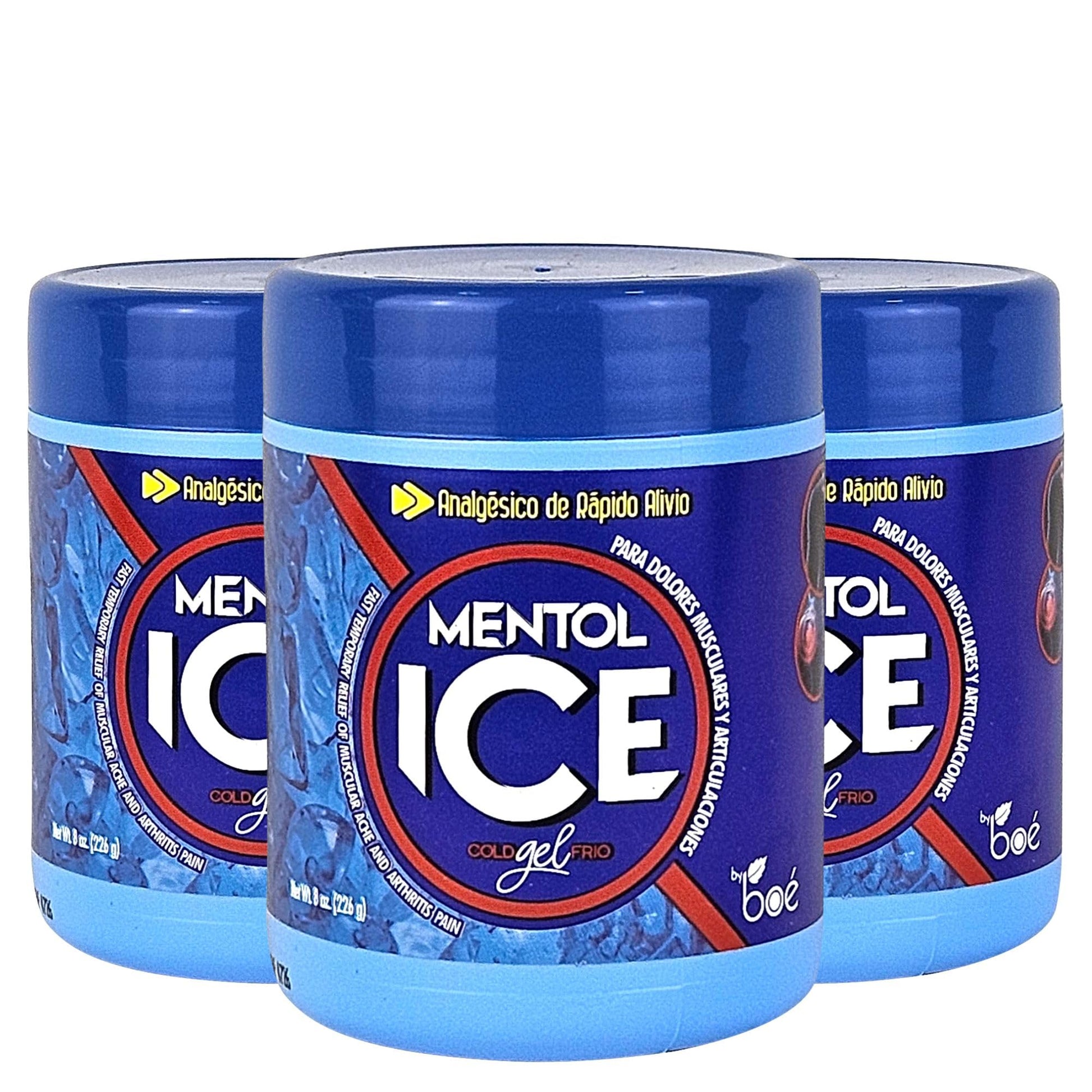 BOÉ COSMETICS Mentol Ice Cold Gel 8 oz (3 Pack) Pain Relief Gel for Muscles & Joints – Fast-Acting Analgesic for Arthritis, Back Pain, Cramps, Sprains & Headaches – Non-Greasy & Quick Absorption BOÉ COSMETICS Au supplements