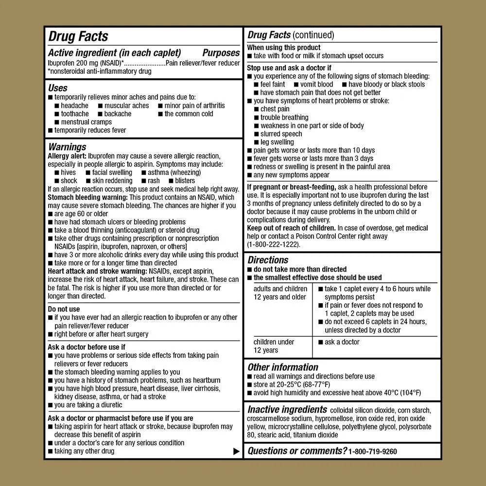 GoodSense Ibuprofen Pain Reliever/Fever Reducer Caplets, 200 mg, 50-Count GoodSense Au supplements