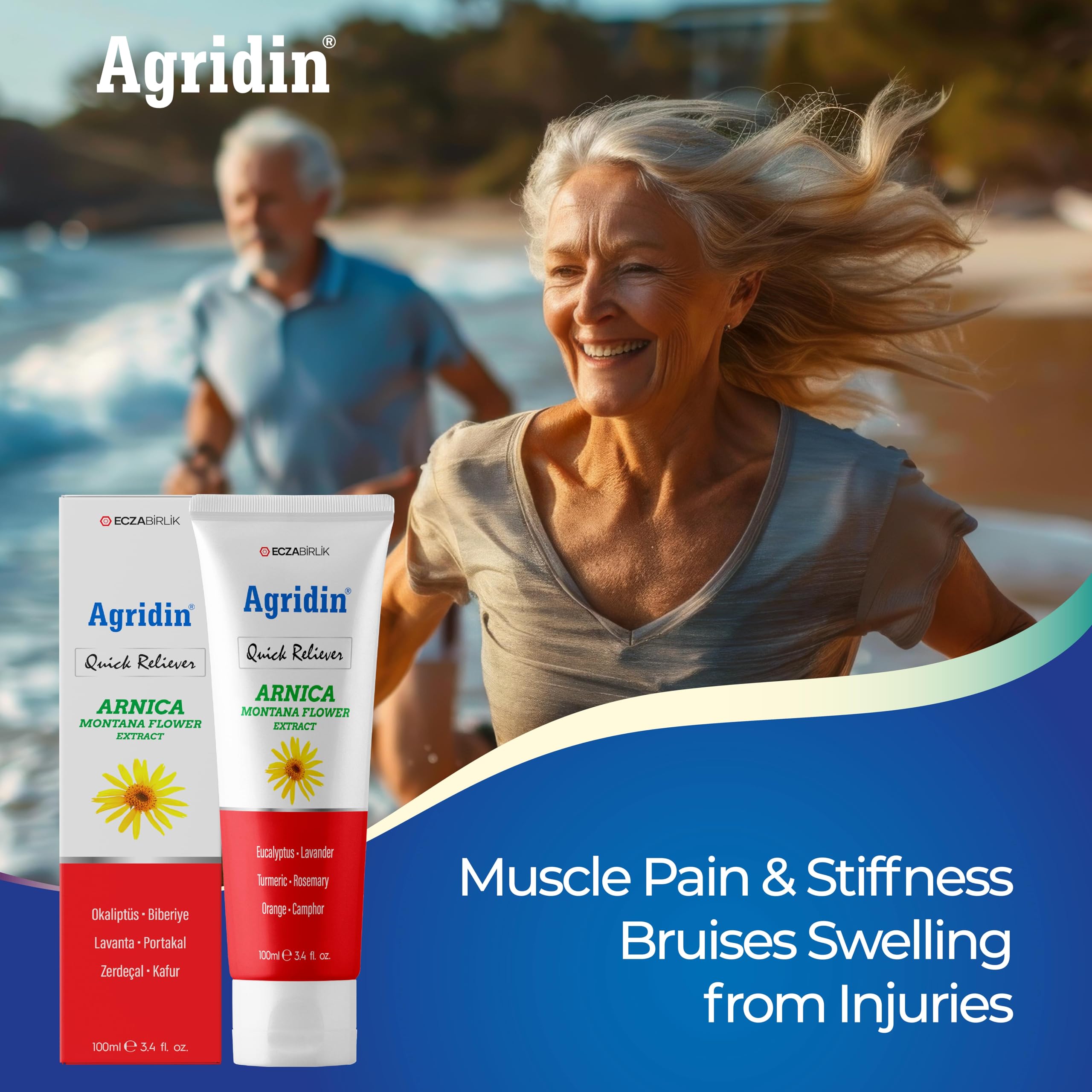 Agridin Arnica Pain Relief Cream for Joint & Muscle – Extra Strength Fast-Acting Formula – Targets Back, Knee, Neck, Hand, Foot Aches – Natural Massage Cream for Inflammation & Bruises Agridin Au supplements
