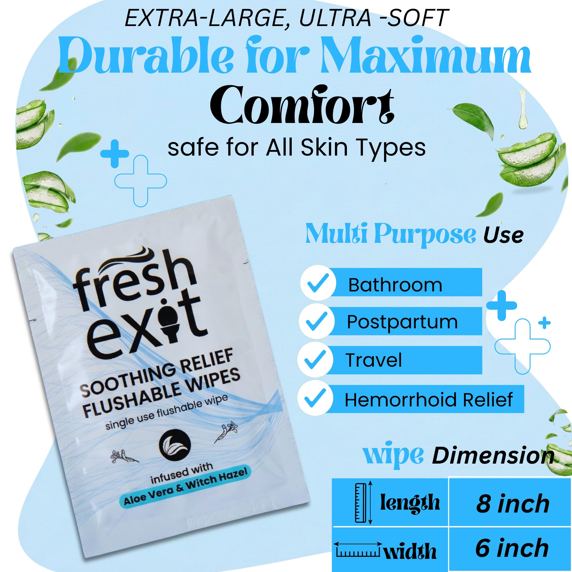 FreshExit Flushable Hemorrhoid Wipes – 36 Count – Individually Wrapped with Witch Hazel & Aloe Vera, Large Discreet Travel Wipes for Adults, Soothing & Gentle on Skin FreshExit Au supplements