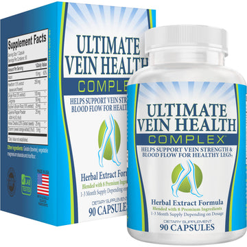 8-in-1 Vein & Leg Health Circulation Support Supplements | Leg + Vein Formula | Circulatory Support Supplement | 1-Month Supply | 90 Capsules Elevate Recovery Supplements Au supplements