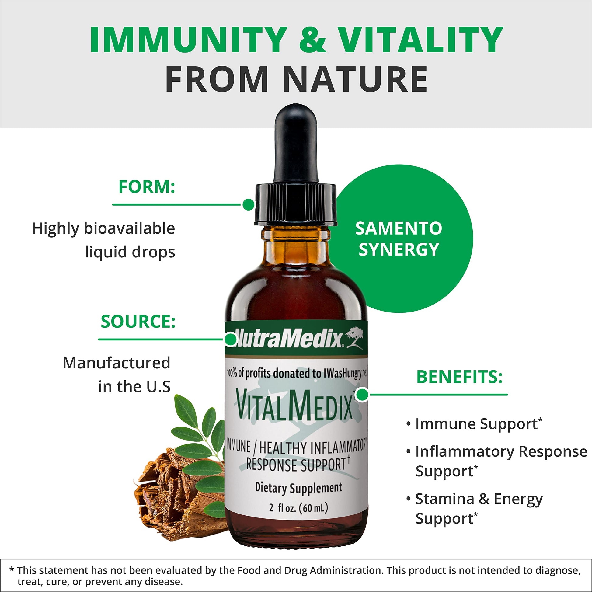 NutraMedix VitalMedix - Cat's Claw & Moringa Plant Extract - Daily Energy Supplement for Immune Health & Overall Vitality - Rich in Vitamins & Minerals (2oz) NutraMedix Au supplements