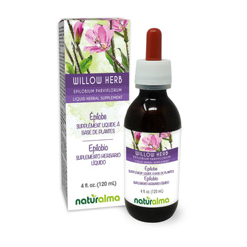 Naturalma Willow herb or Fireweed (Epilobium parviflorum) herb Alcohol-Free Tincture - 4 fl oz Liquid Extract in Drops - Herbal Supplement - Vegan Naturalma Au supplements