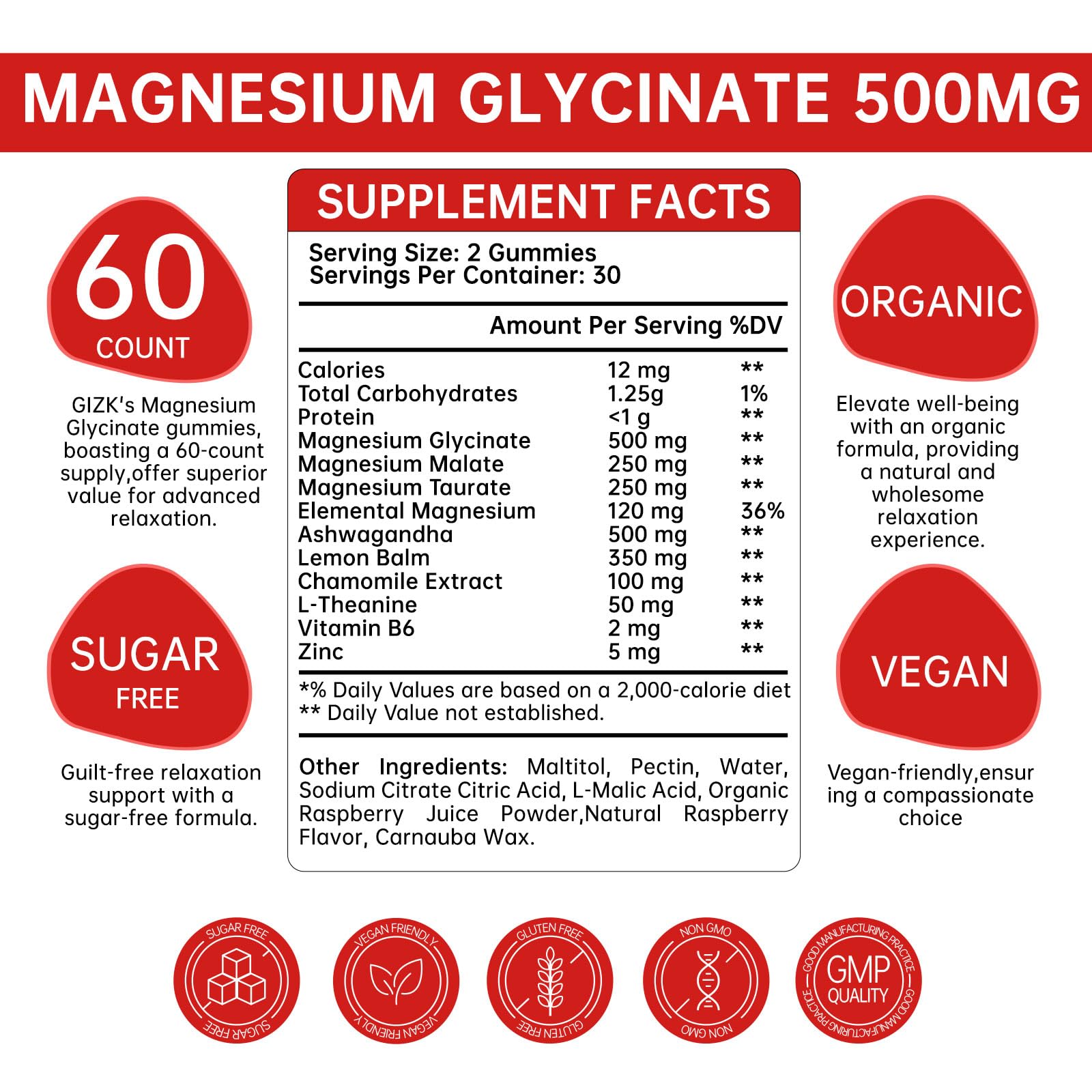 Magnesium Glycinate Gummies 500mg – Sugar Free Magnesium Gummies for Sleep, Stress, Muscle & Nerve Support – for Adults & Kids 4+, Vegan, No Melatonin (Raspberry Flavor, 60 Count) SAYIDON Au supplements