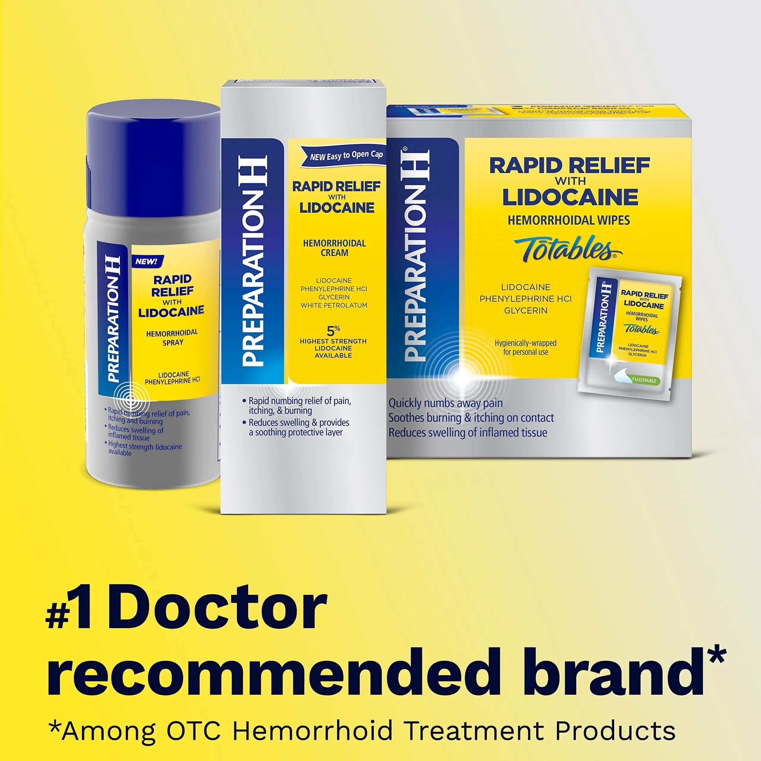 Preparation H Rapid Relief Hemorrhoid Cream with Lidocaine, Numbing Relief for Swelling, Pain, Burning and Itching - 1 Oz Tube Preparation H Au supplements