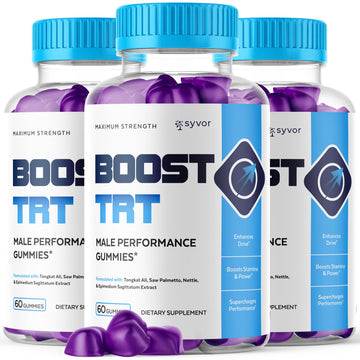 (3 Pack) Boost TRT Gummies for Men, Official Boost TRT Male Performance Gummys with Natural Ingredients, Advanced BoostTRT Men's Gummy Supplement with Maximum Strength Premium Vitamins (180 Gummies) Syvor Au supplements