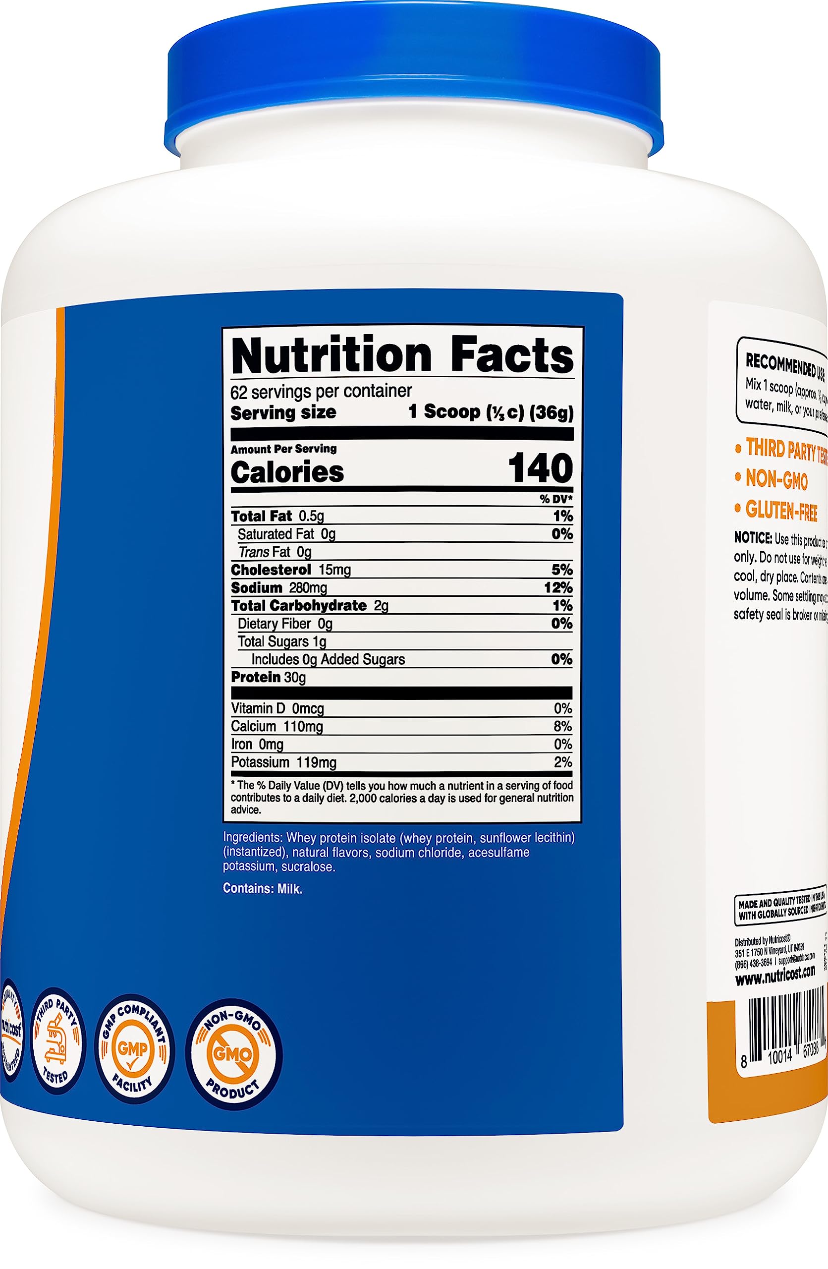 Nutricost Whey Protein Isolate (Salted Caramel, 5LBS) Nutricost Au supplements