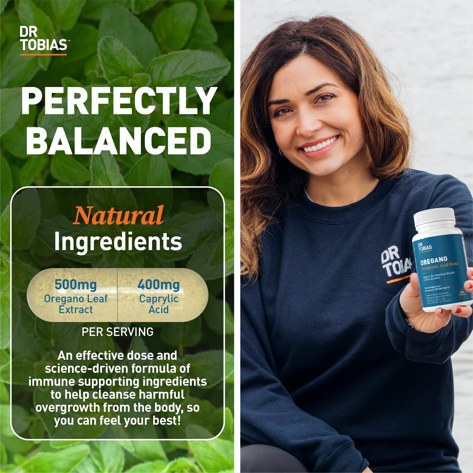 Dr. Tobias Lung Health and Oregano & Caprylic Acid Blend, Supports Lung Cleanse & Detox, Intestinal Health, Immune Support with Prebiotics & Herbs for Women & Men Dr. Tobias Au supplements