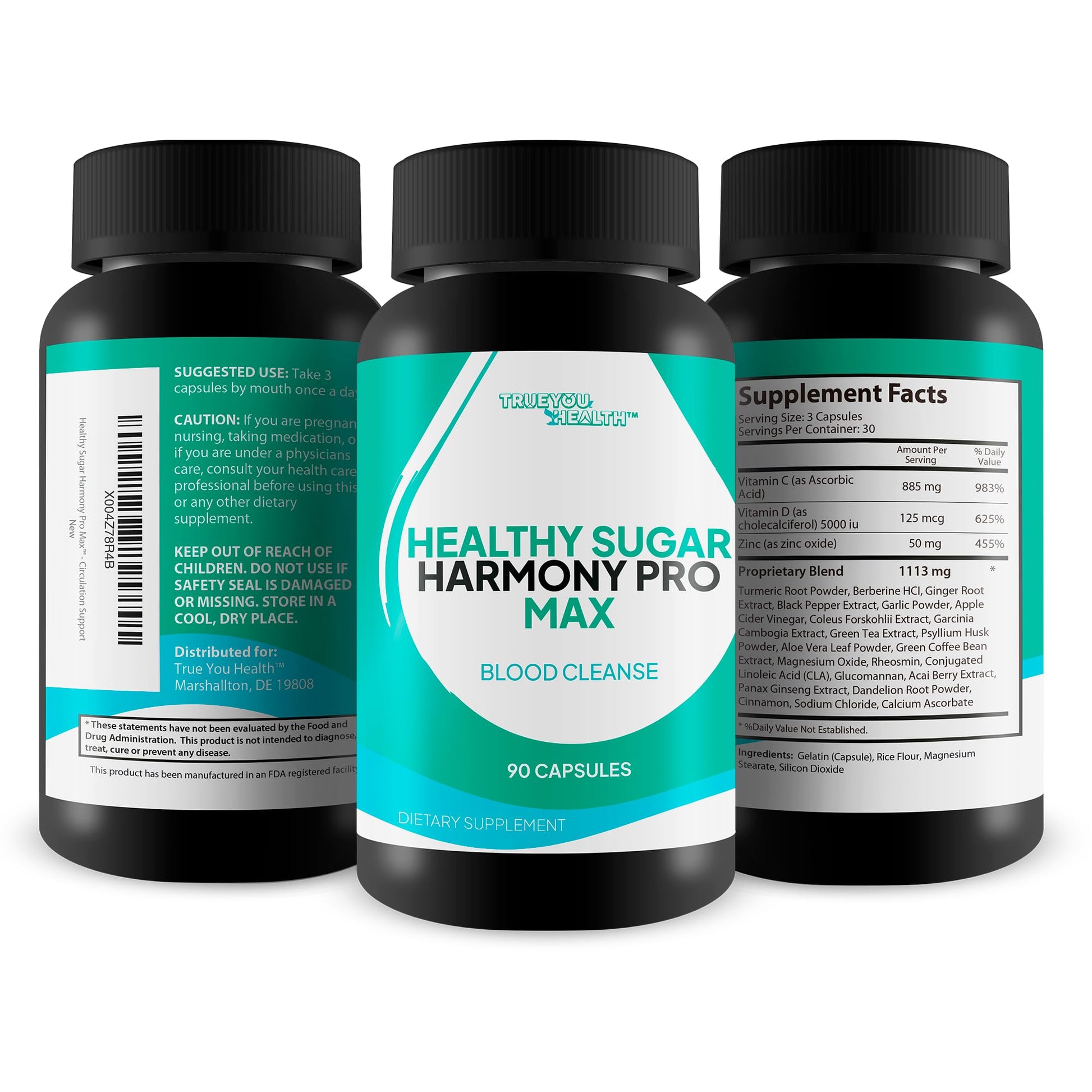 Healthy Sugar Harmony Pro Max - Our Best Blood Cleansing Formula - Support Healthy Sugar Balance & Immune Health with This Premium Blood Support Supplement - Bloodflow & Cardiovascular Support True You Health Au supplements
