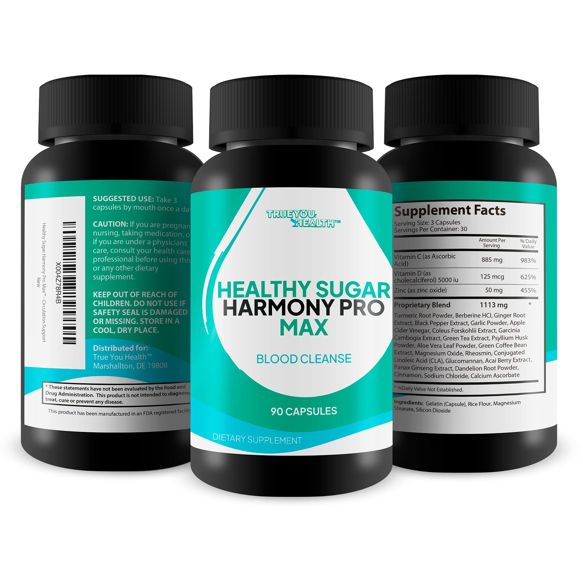 Healthy Sugar Harmony Pro Max - Our Best Blood Cleansing Formula - Support Healthy Sugar Balance & Immune Health with This Premium Blood Support Supplement - Bloodflow & Cardiovascular Support True You Health Au supplements