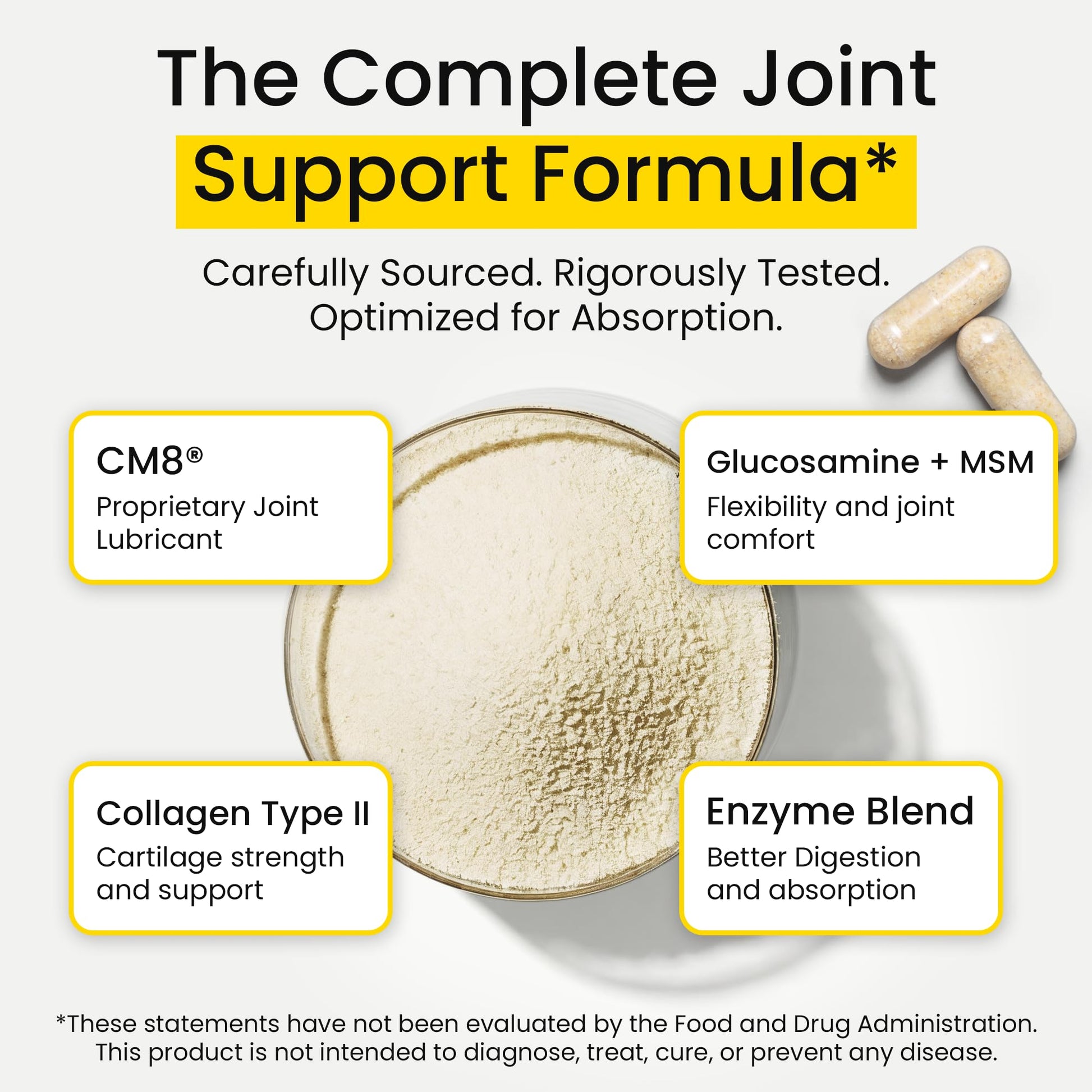 Flexcin Joint Health & Mobility Formula with CM8 (Cetyl Myristoleate) - Joint Supplements for Men and Women with Glucosamine, MSM, Collagen Type II - 90 Capsules Flexcin Au supplements