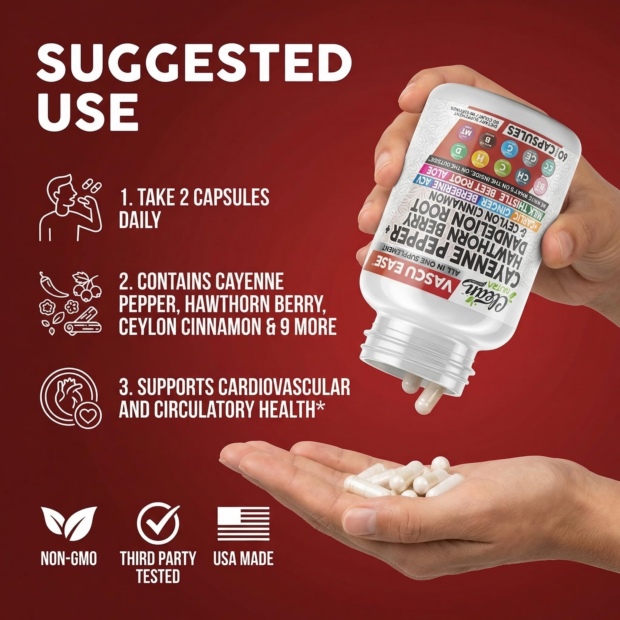 Clean Nutra Cayenne Pepper Capsules Supplement with Hawthorn Berry, Dandelion Root, Ceylon Cinnamon, Garlic, Ginger, Berberine, Apple Cider Vinegar, Milk Thistle, Beet Root, Aloe Vera Pills & More Clean Nutraceuticals Au supplements
