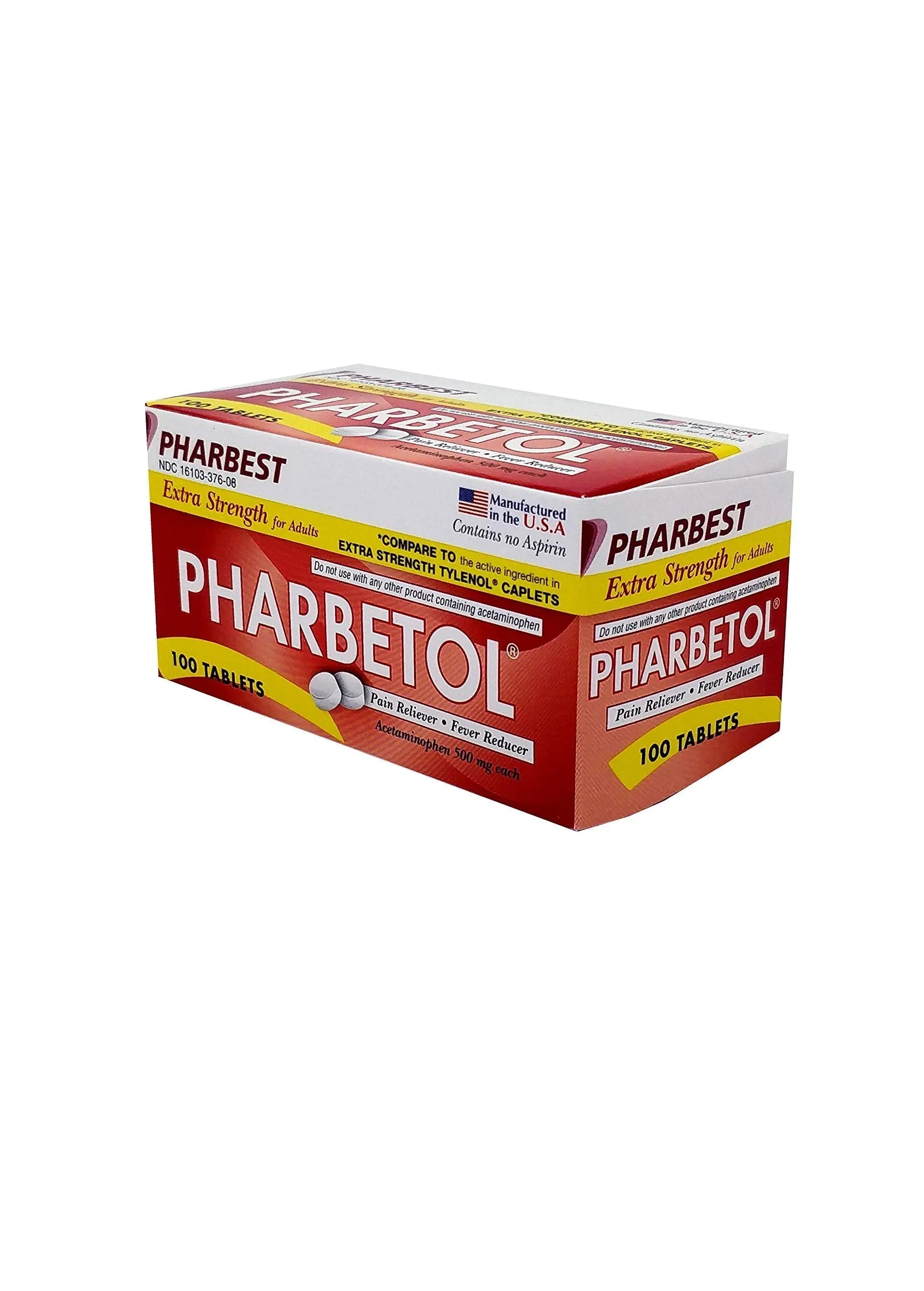 Pharbetol 500mg Extra Strength Tablets 100 Count (Generic Extra Strength) PHARBEST PHARMACEUTICALS Au supplements