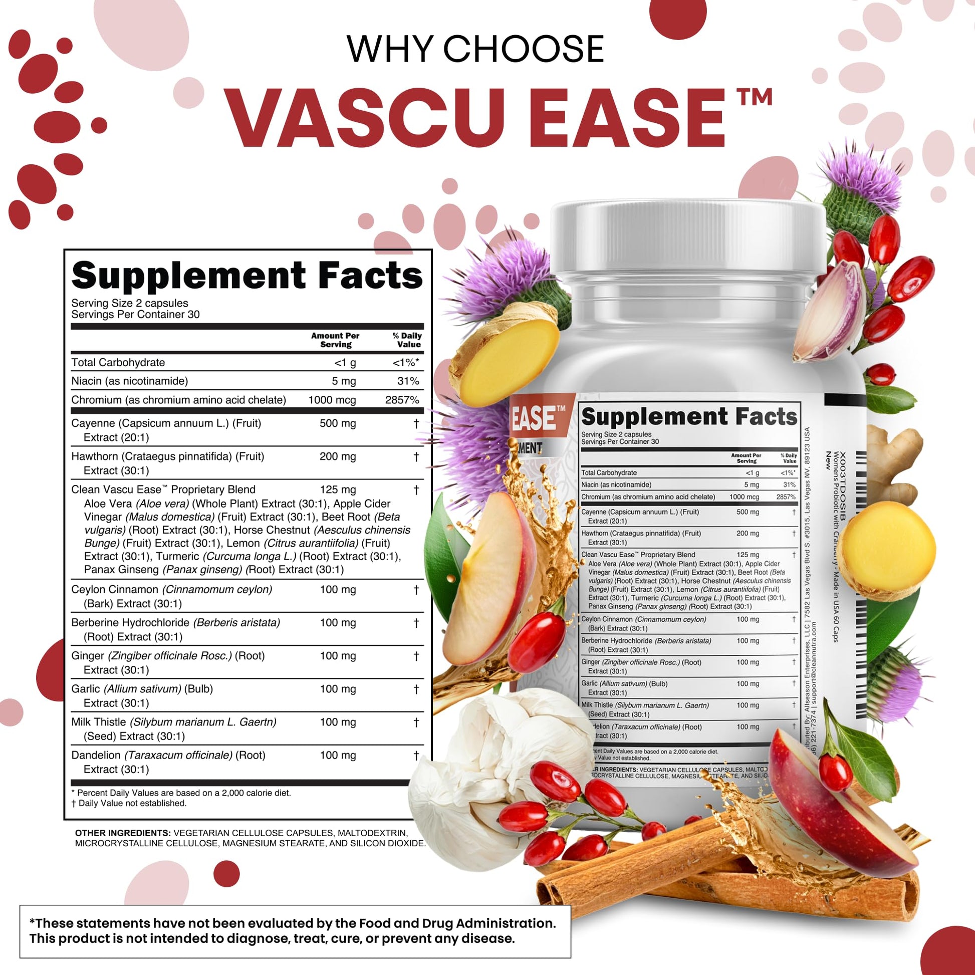 Clean Nutra Cayenne Pepper Capsules Supplement with Hawthorn Berry, Dandelion Root, Ceylon Cinnamon, Garlic, Ginger, Berberine, Apple Cider Vinegar, Milk Thistle, Beet Root, Aloe Vera Pills & More Clean Nutraceuticals Au supplements