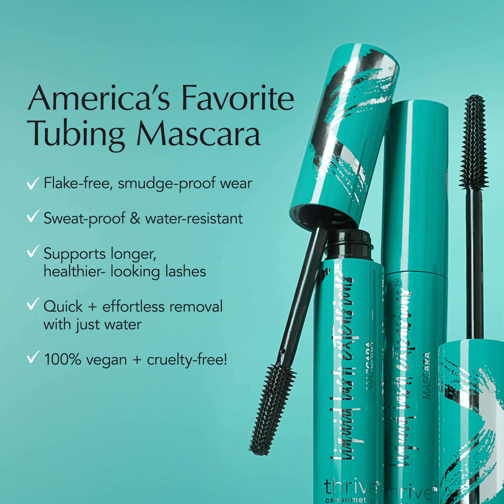 Thrive Causemetics Liquid Lash Extensions Mascara, Tubing Thrive Mascara Lengthening, Volumizing & Curling, Smudge Proof, Washable, No Clumping or Flaking, Vegan & Cruelty Free, Brynn (Rich Black) Thrive Causemetics Au supplements