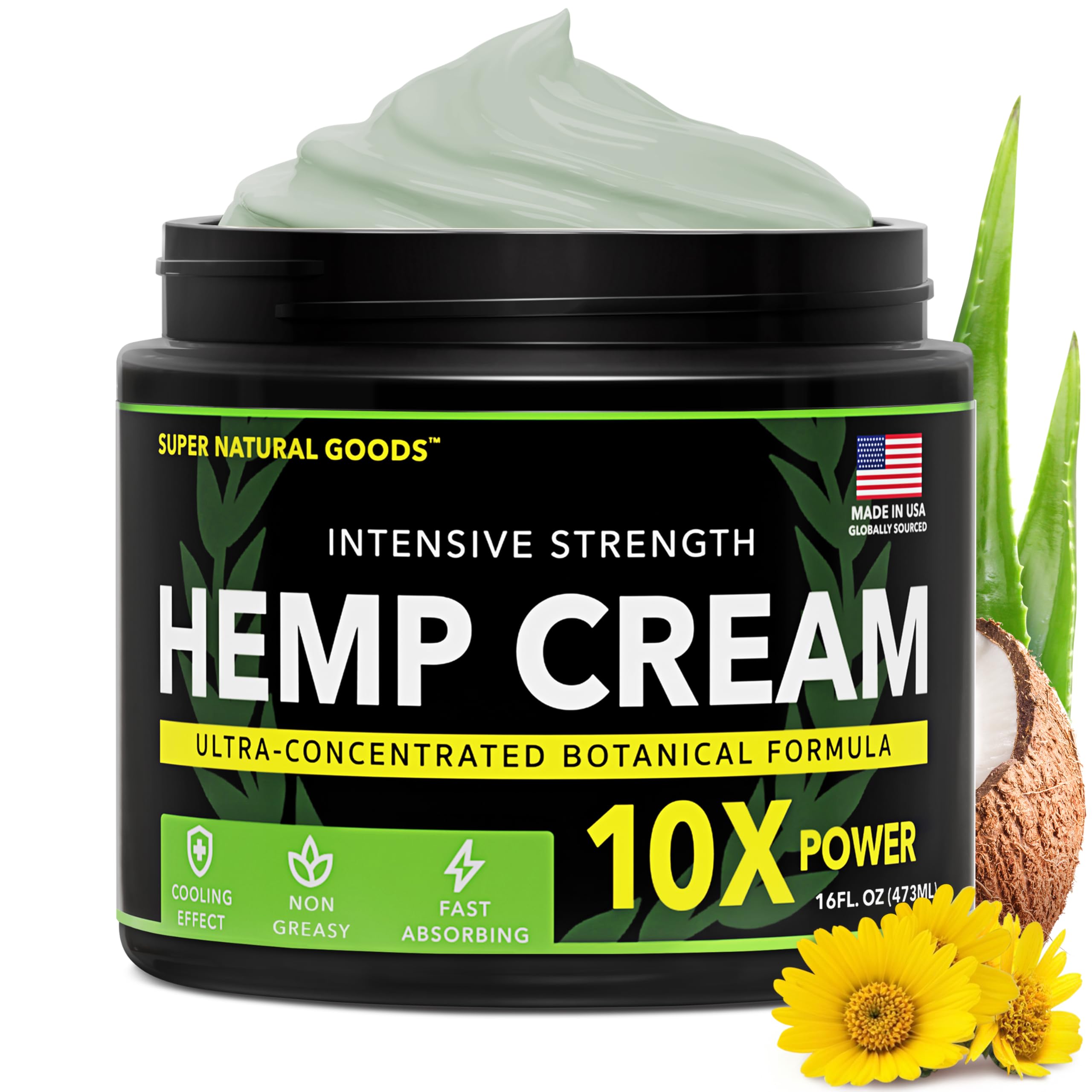 Super Natural Goods Hemp Cream with Hemp Oil, Turmeric, Arnica & Menthol – Botanical Cream with a Cooling Sensation for Localized Application (16oz) Super Natural Goods Au supplements